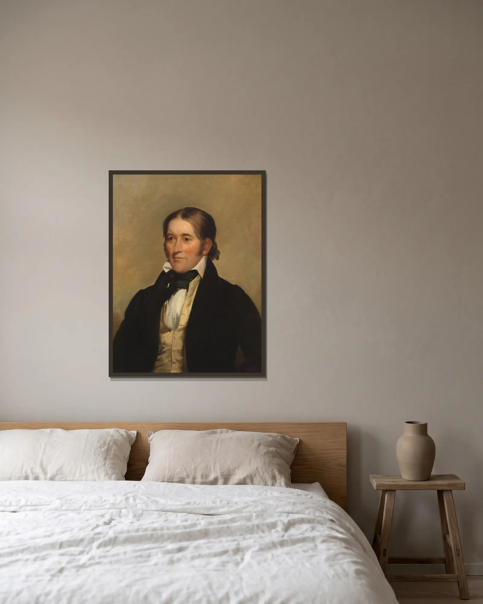 David Crockett av Chester Harding inramad på en vägg