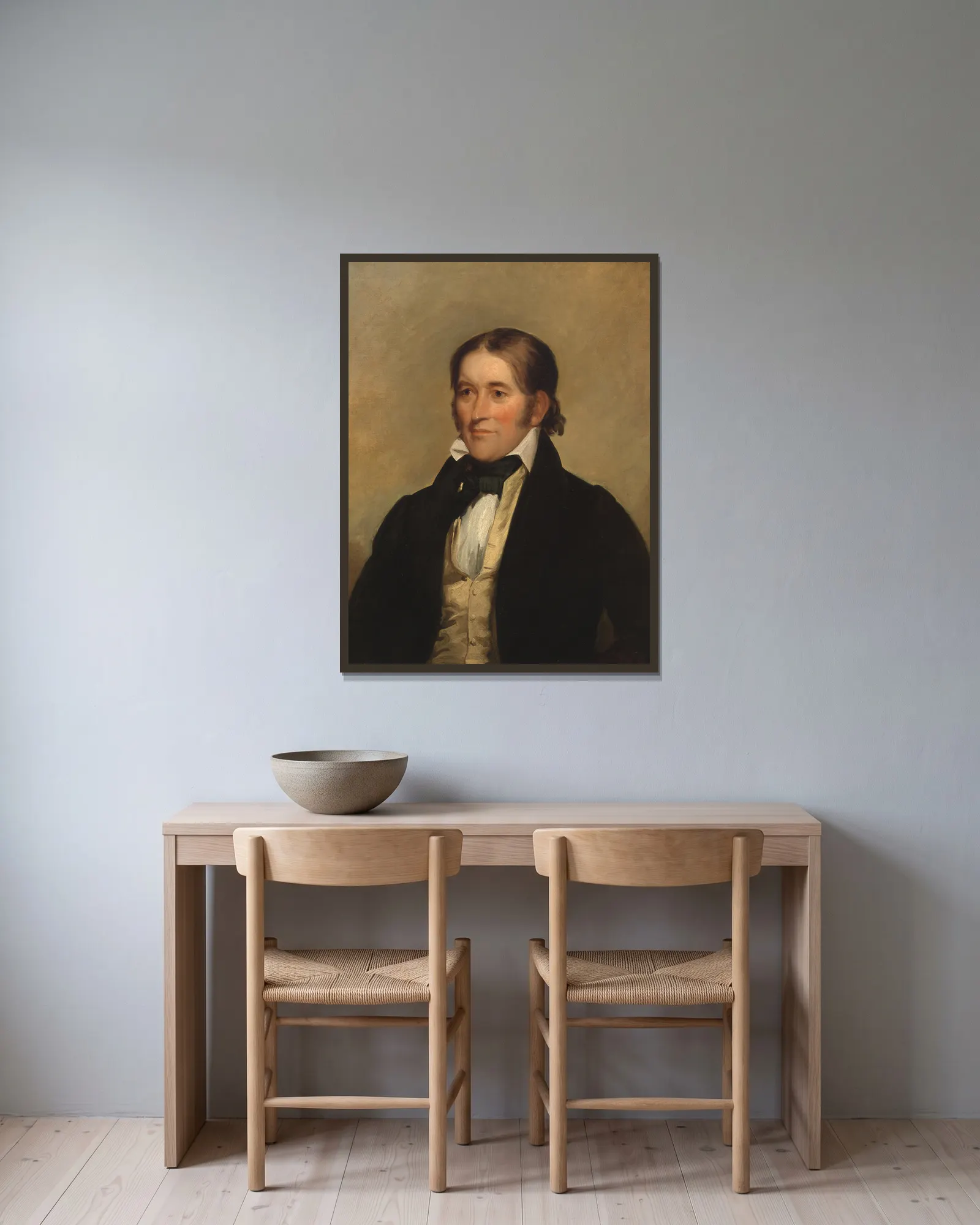 David Crockett av Chester Harding inramad på en vägg