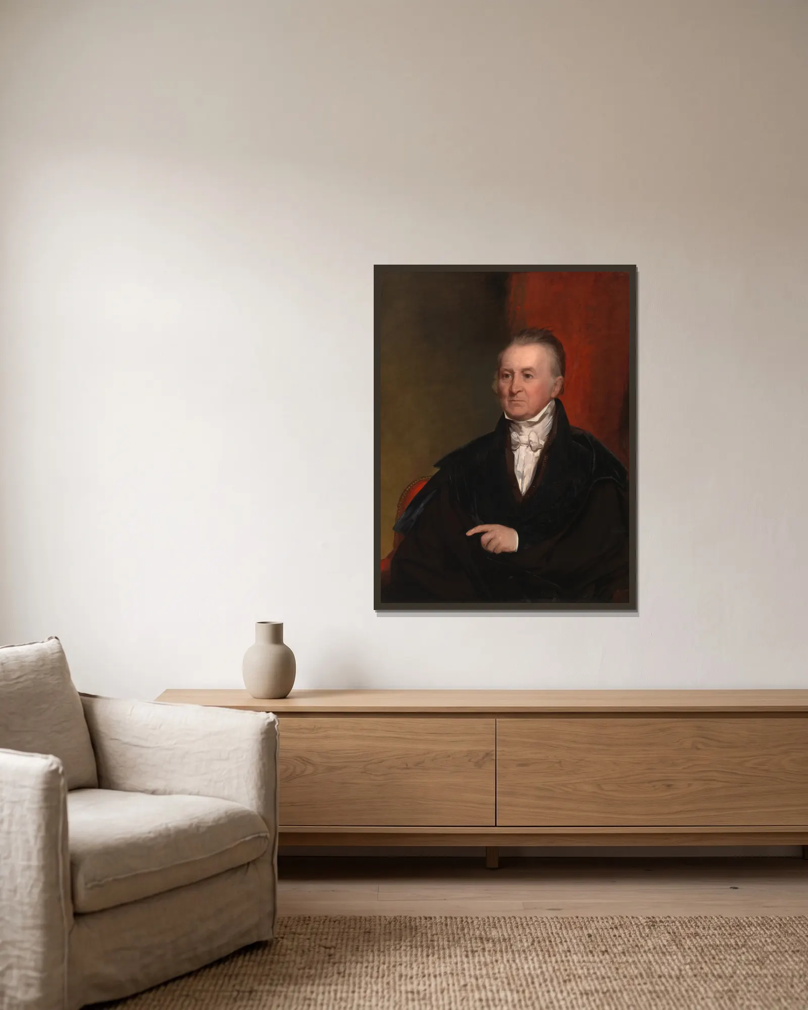 Harrison Gray Otis av Chester Harding inramad på en vägg