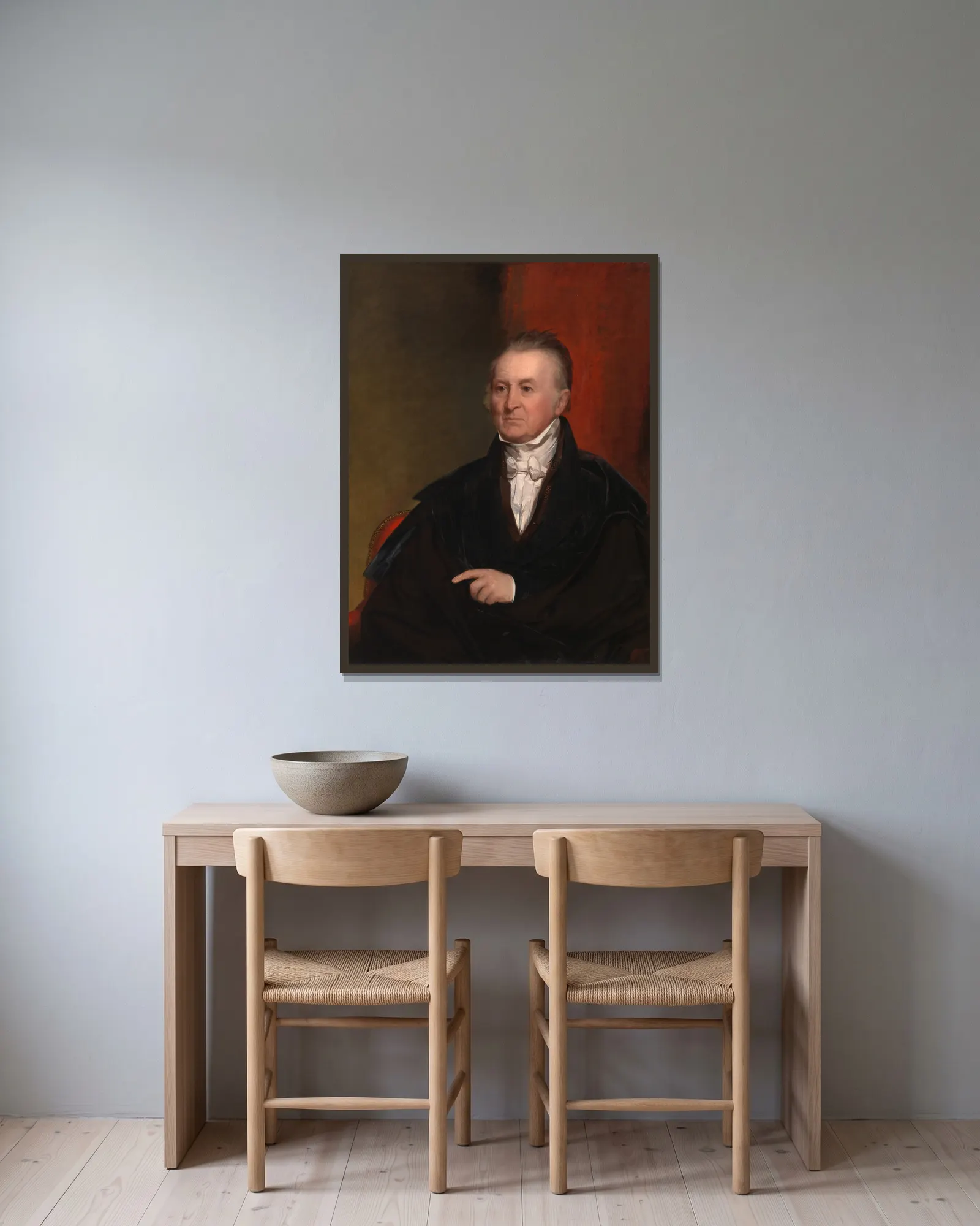 Harrison Gray Otis av Chester Harding inramad på en vägg