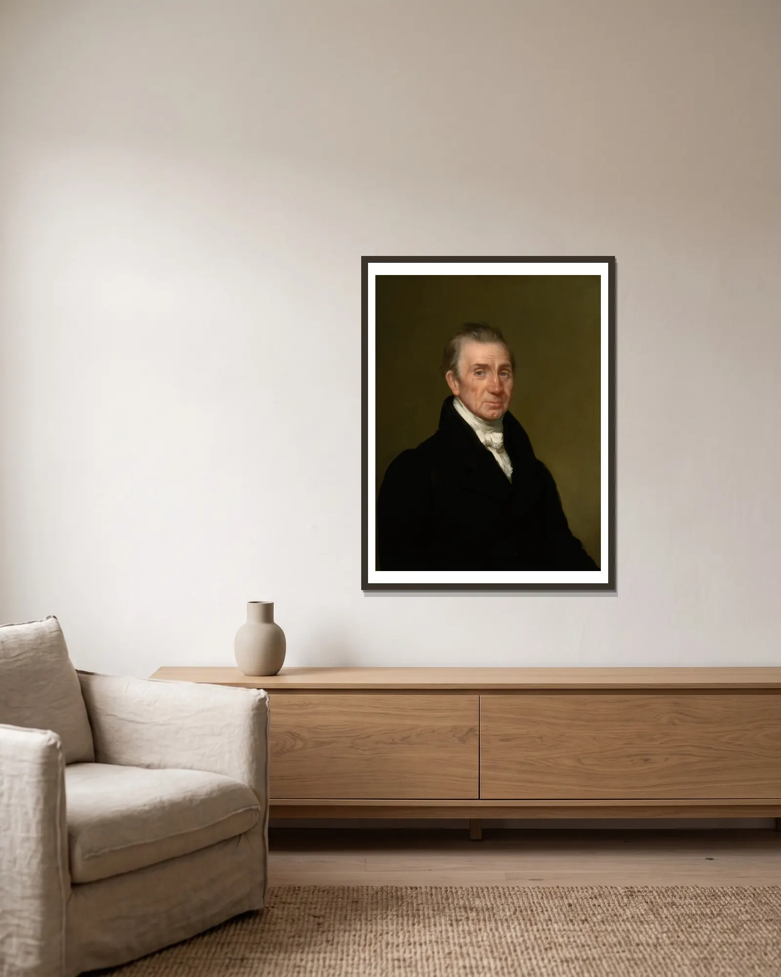 James Monroe av Chester Harding inramad på en vägg
