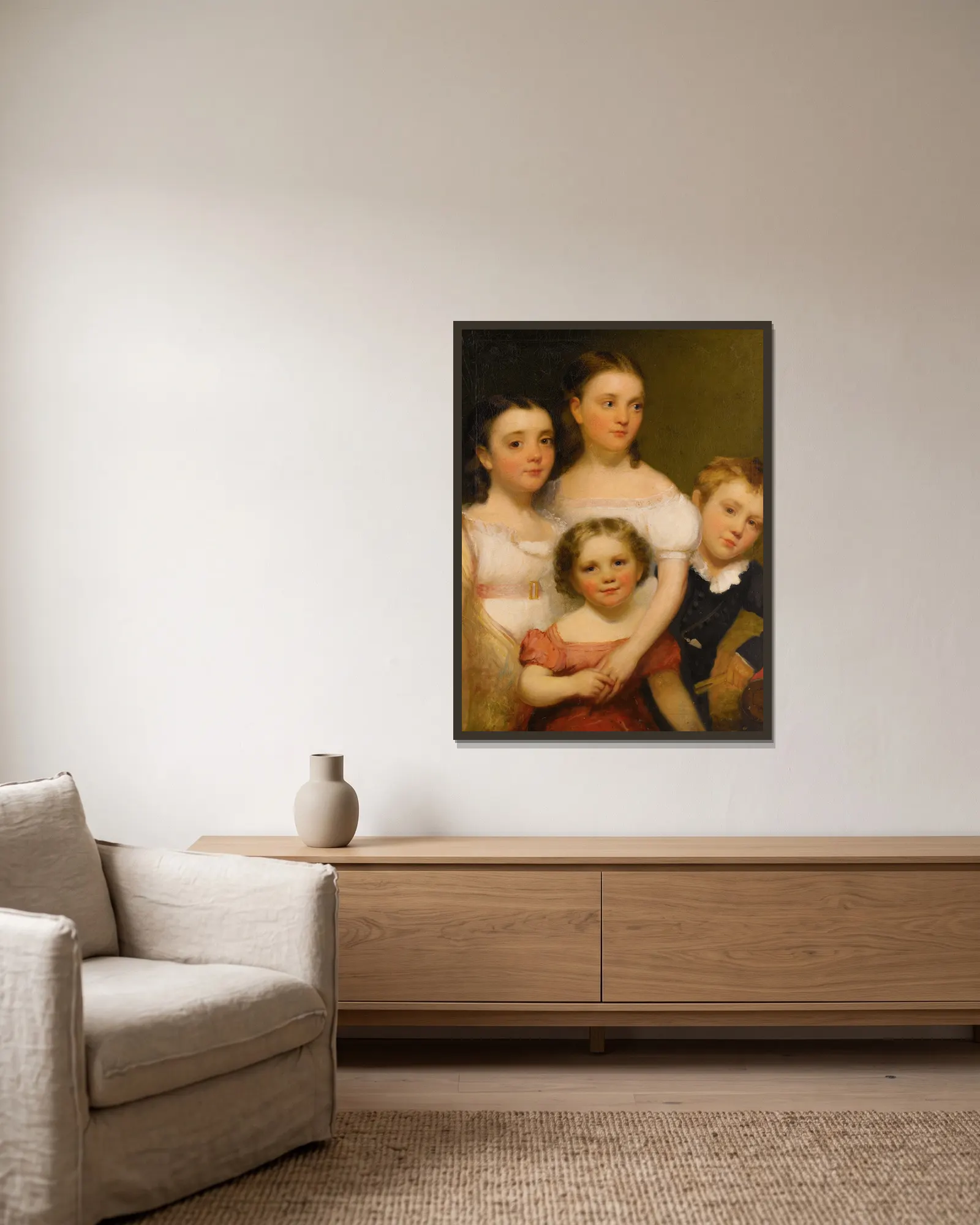 The Artist’s Children av Chester Harding inramad på en vägg