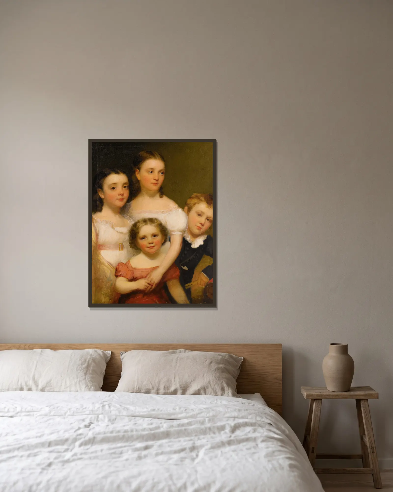 The Artist’s Children av Chester Harding inramad på en vägg