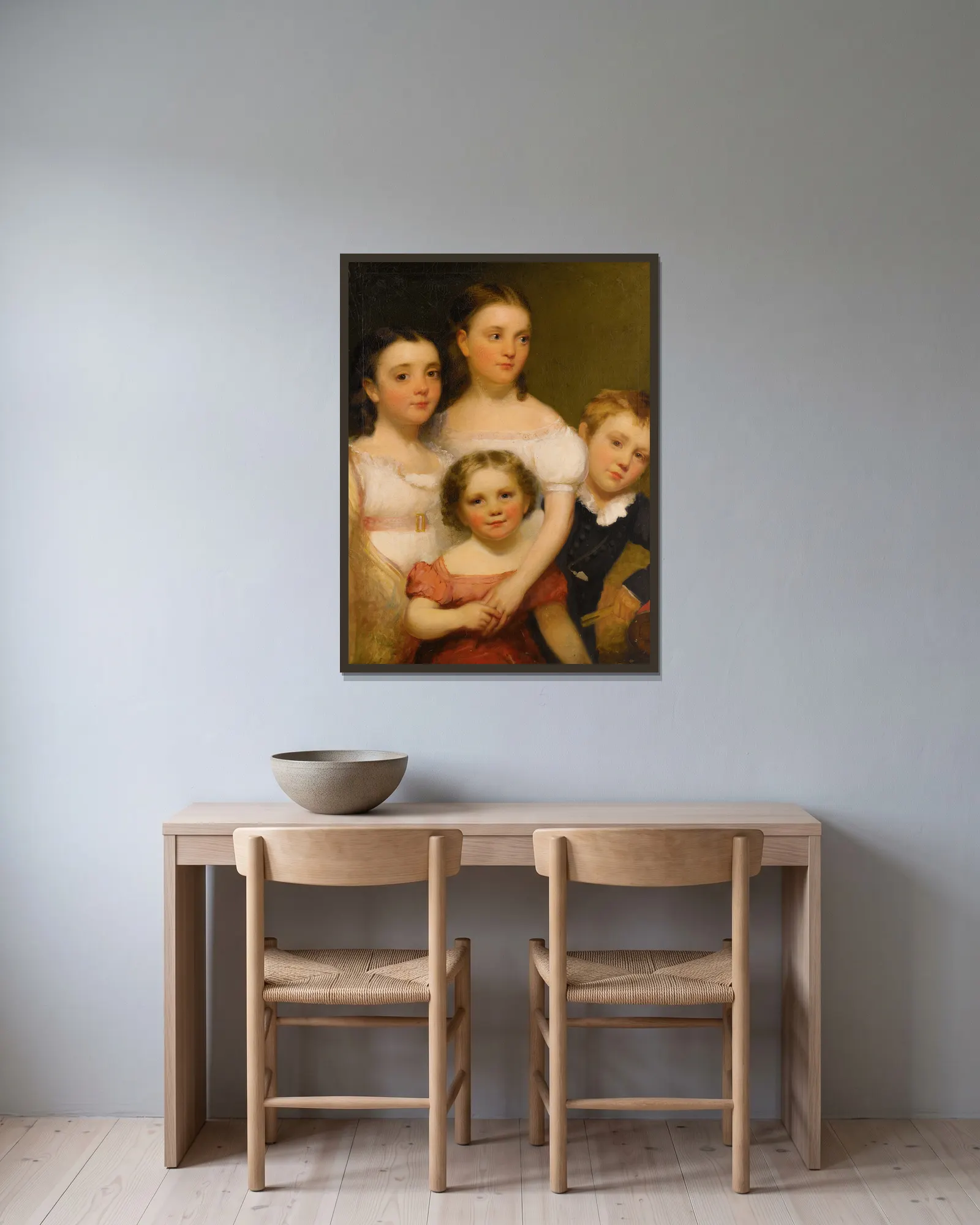 The Artist’s Children av Chester Harding inramad på en vägg