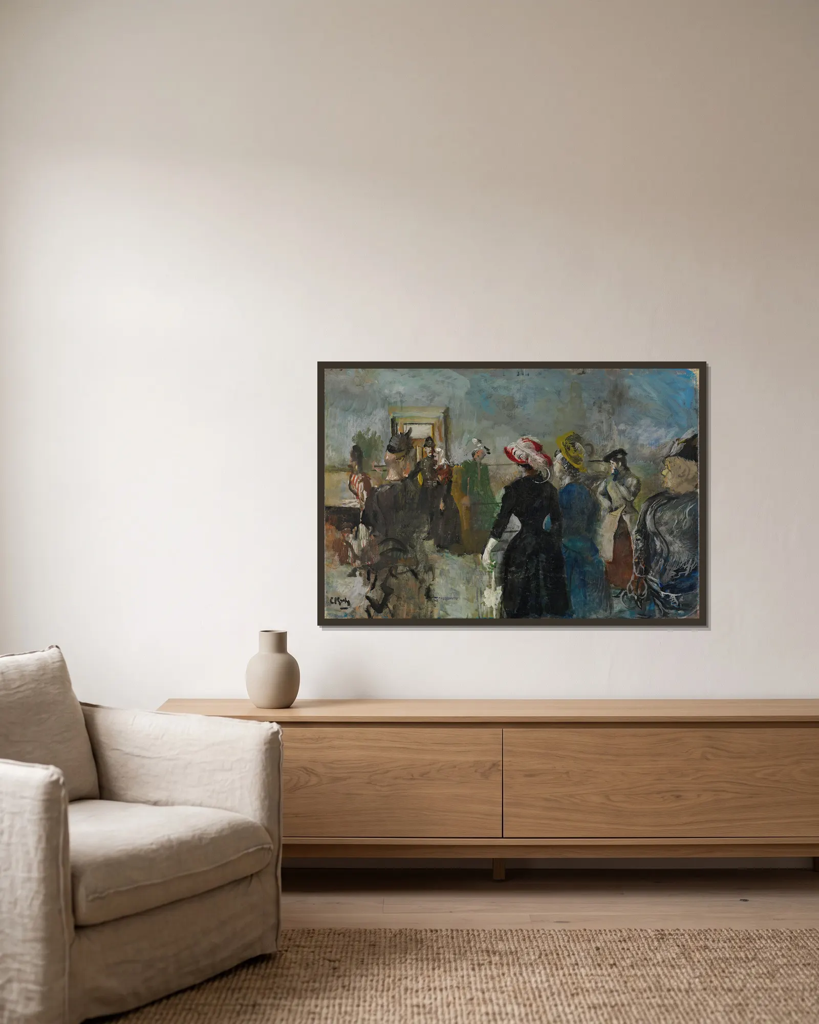 Albertine av Christian Krohg inramad på en vägg