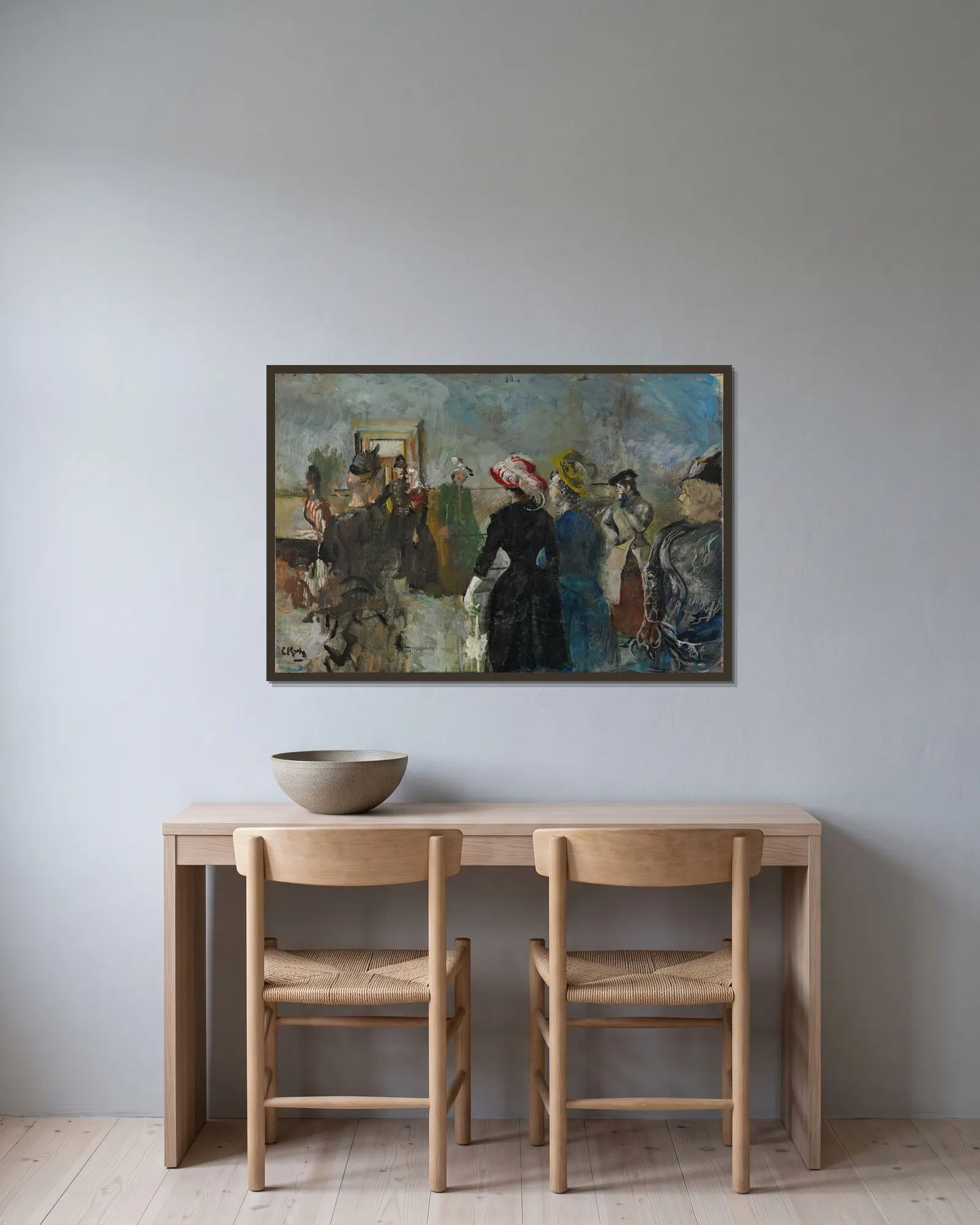 Albertine av Christian Krohg inramad på en vägg
