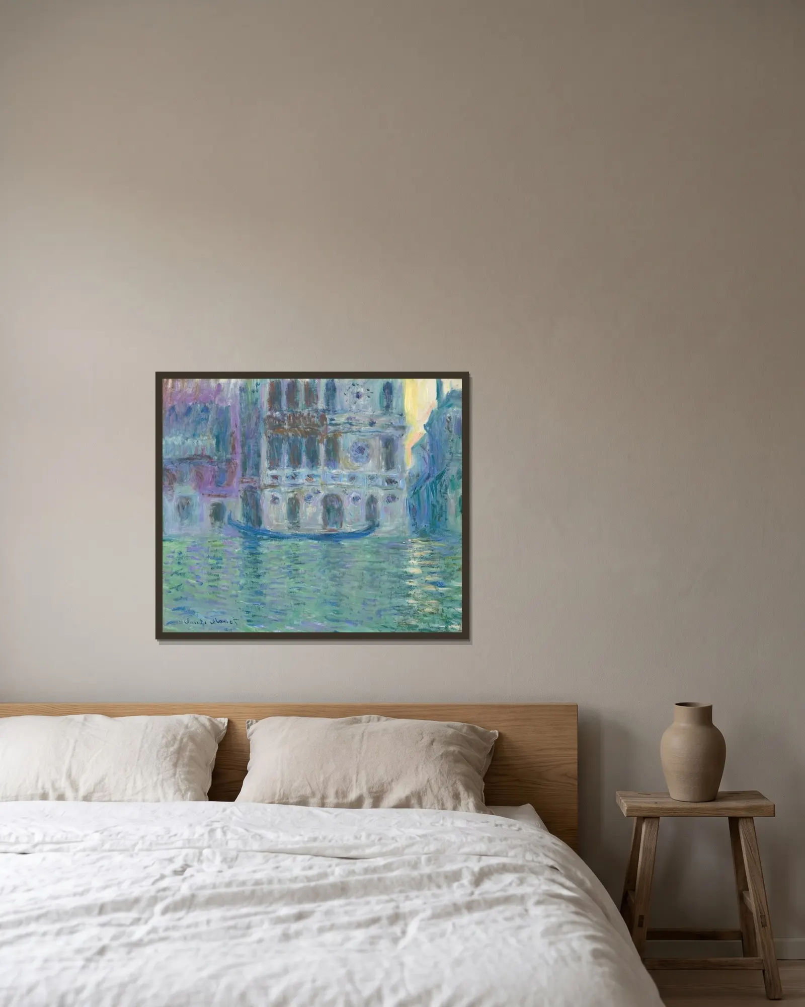 Le Palais Dario av Claude Monet inramad på en vägg