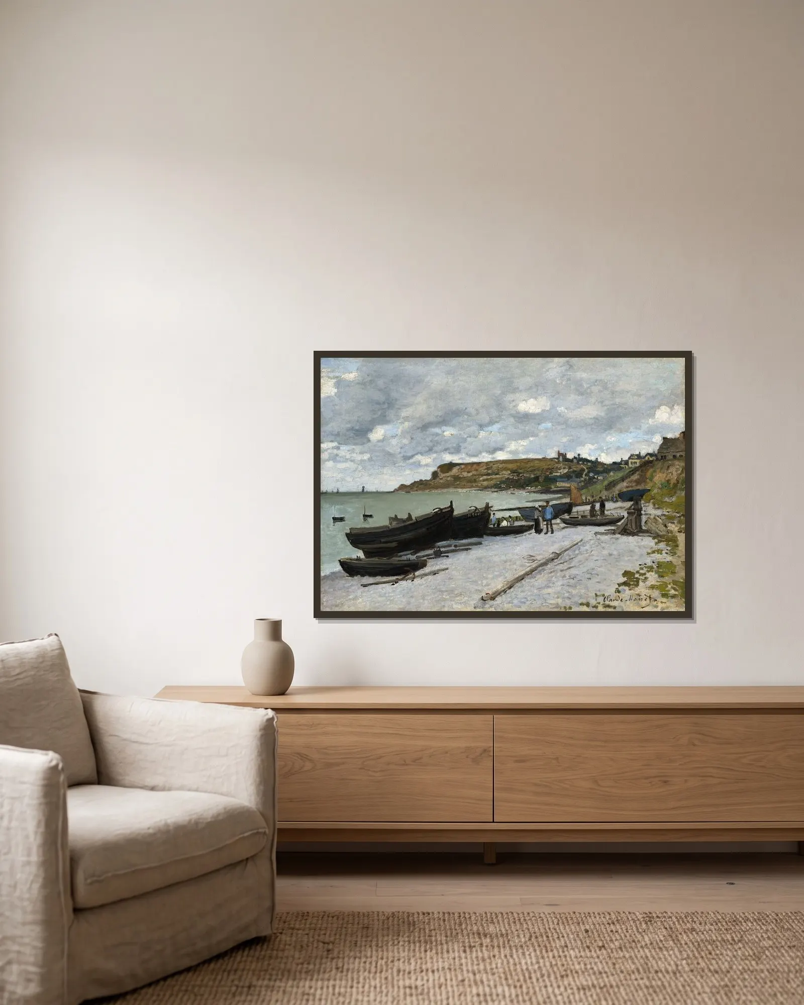 Sainte-Adresse av Claude Monet inramad på en vägg