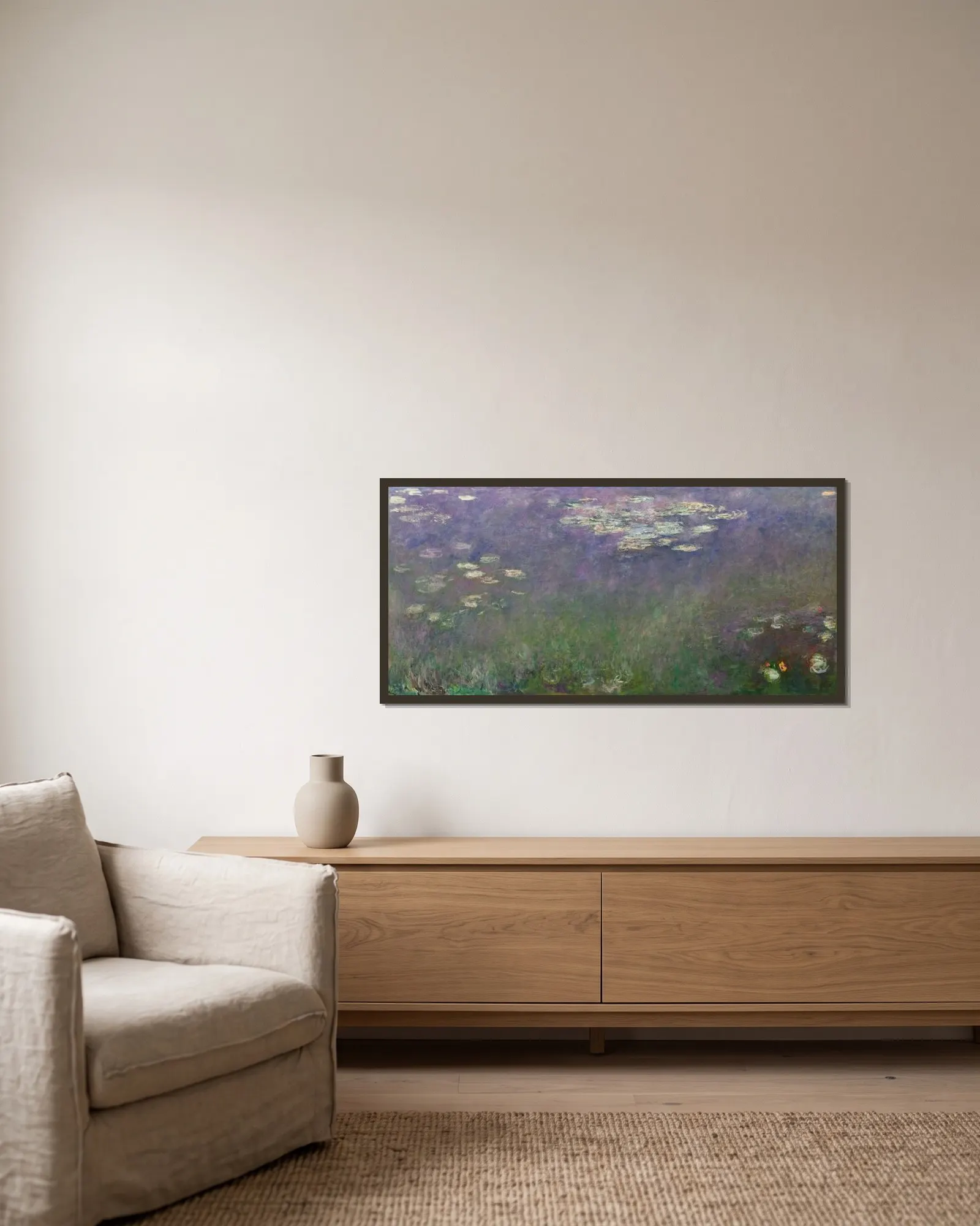 Water Lilies (Agapanthus), 1915 – nr 1 av Claude Monet inramad på en vägg