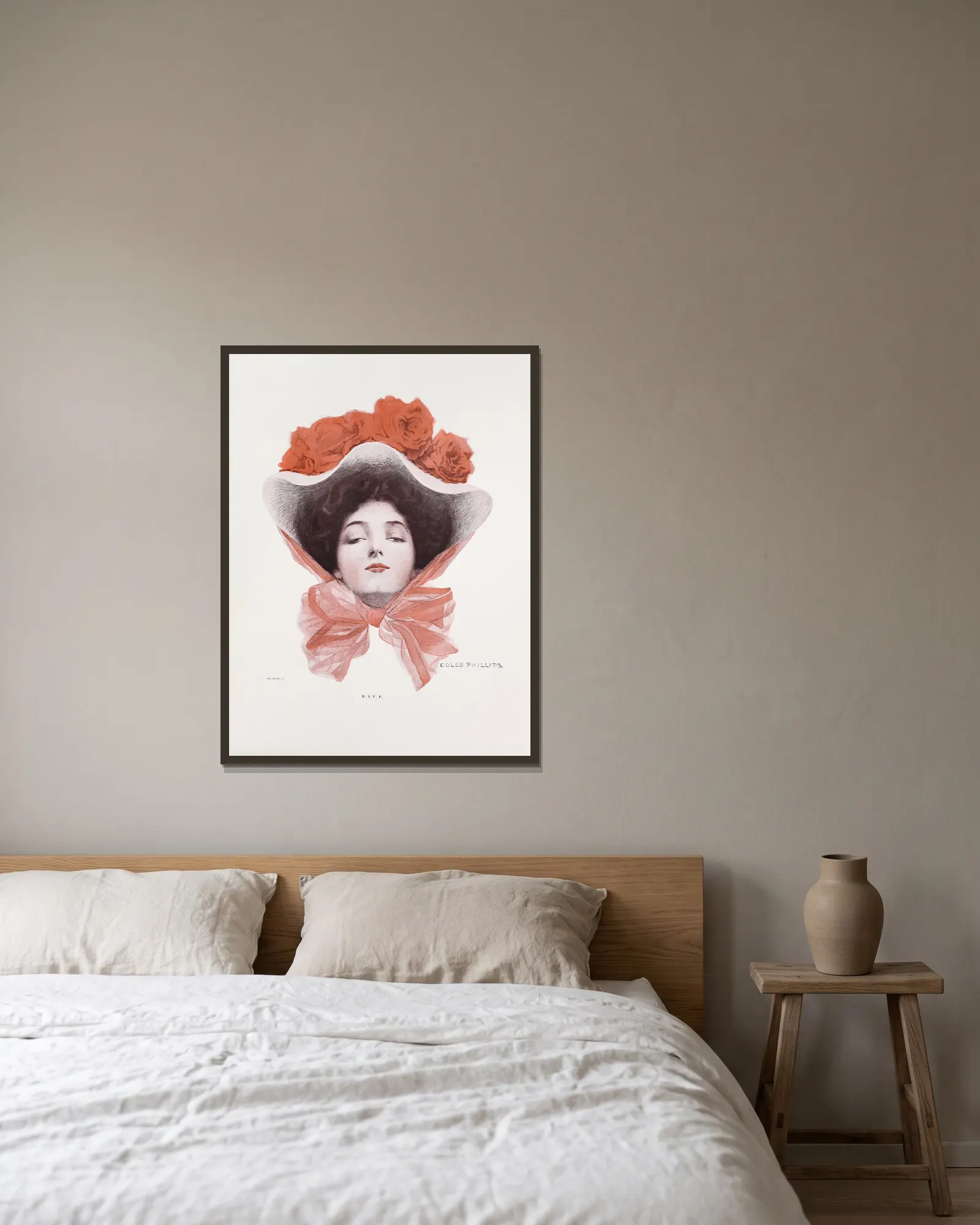 R. S. V. P. av Coles Phillips inramad på en vägg