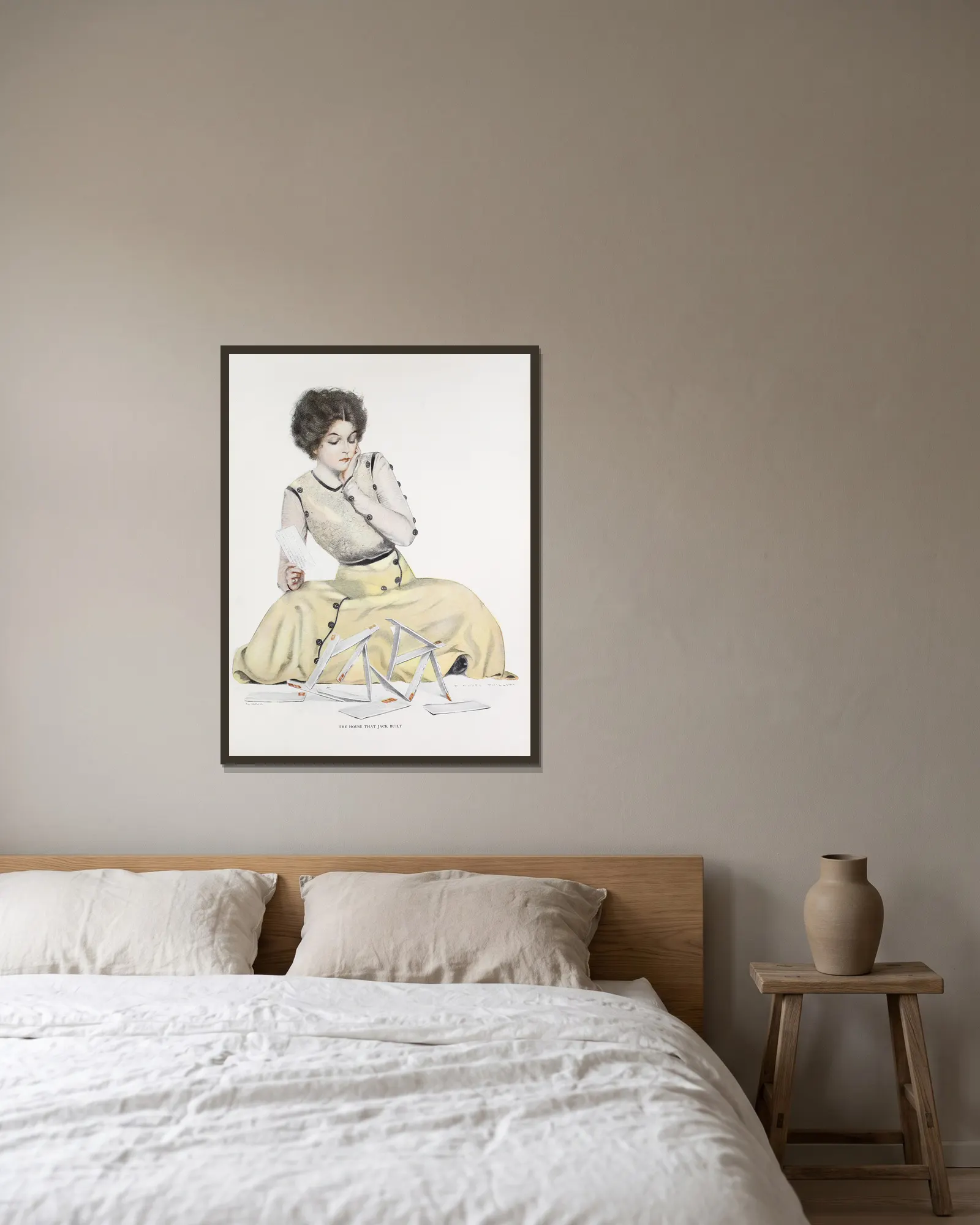 The house that Jack built av Coles Phillips inramad på en vägg