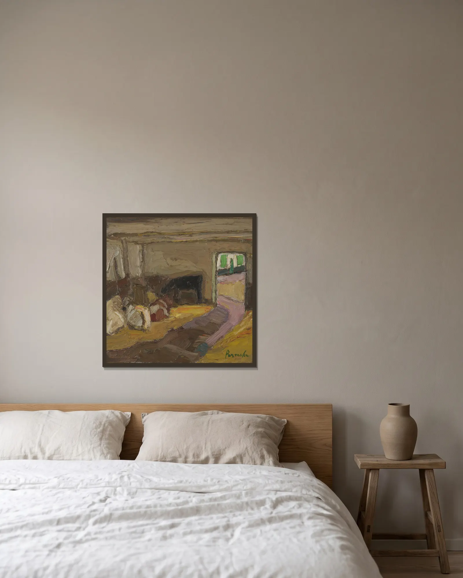 Koestal av Constant Permeke inramad på en vägg