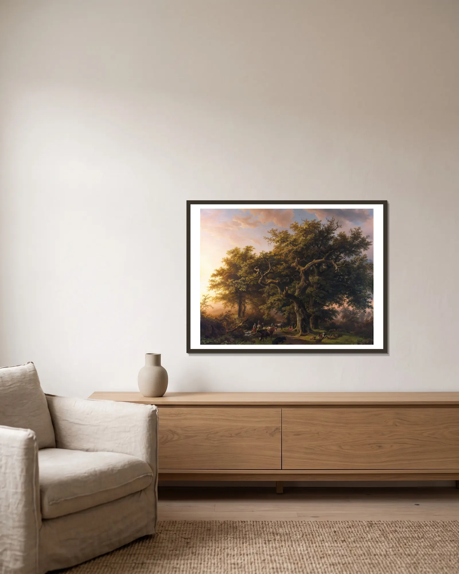Forest Scene av Barend Cornelis Koekkoek inramad på en vägg