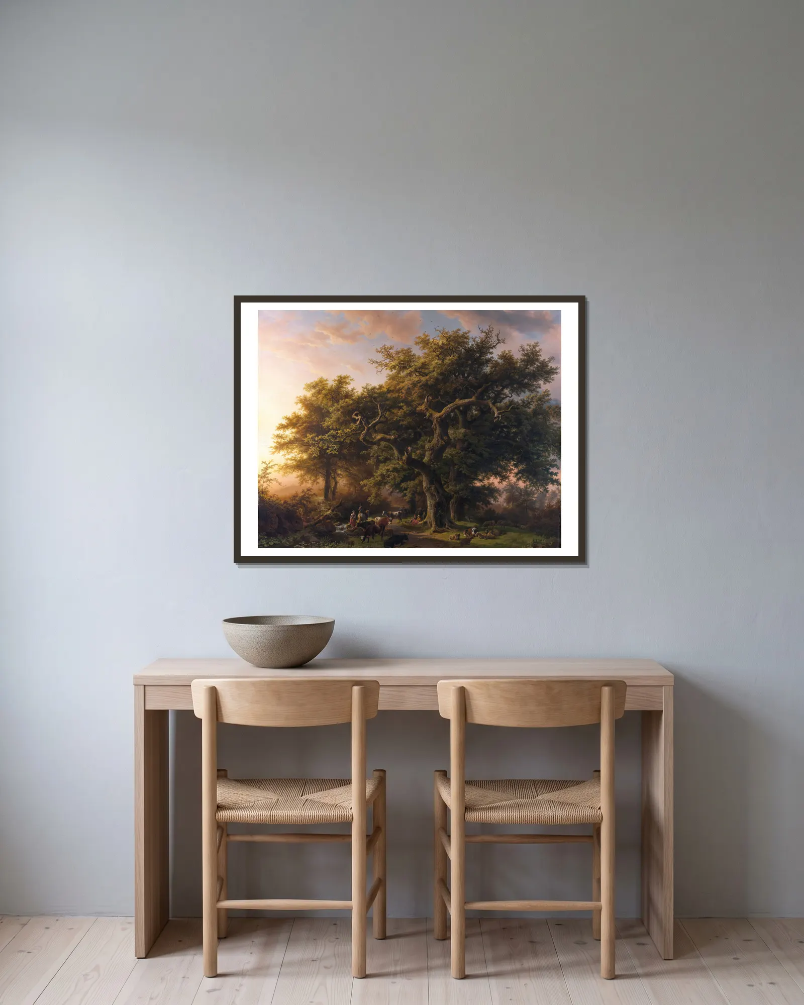 Forest Scene av Barend Cornelis Koekkoek inramad på en vägg