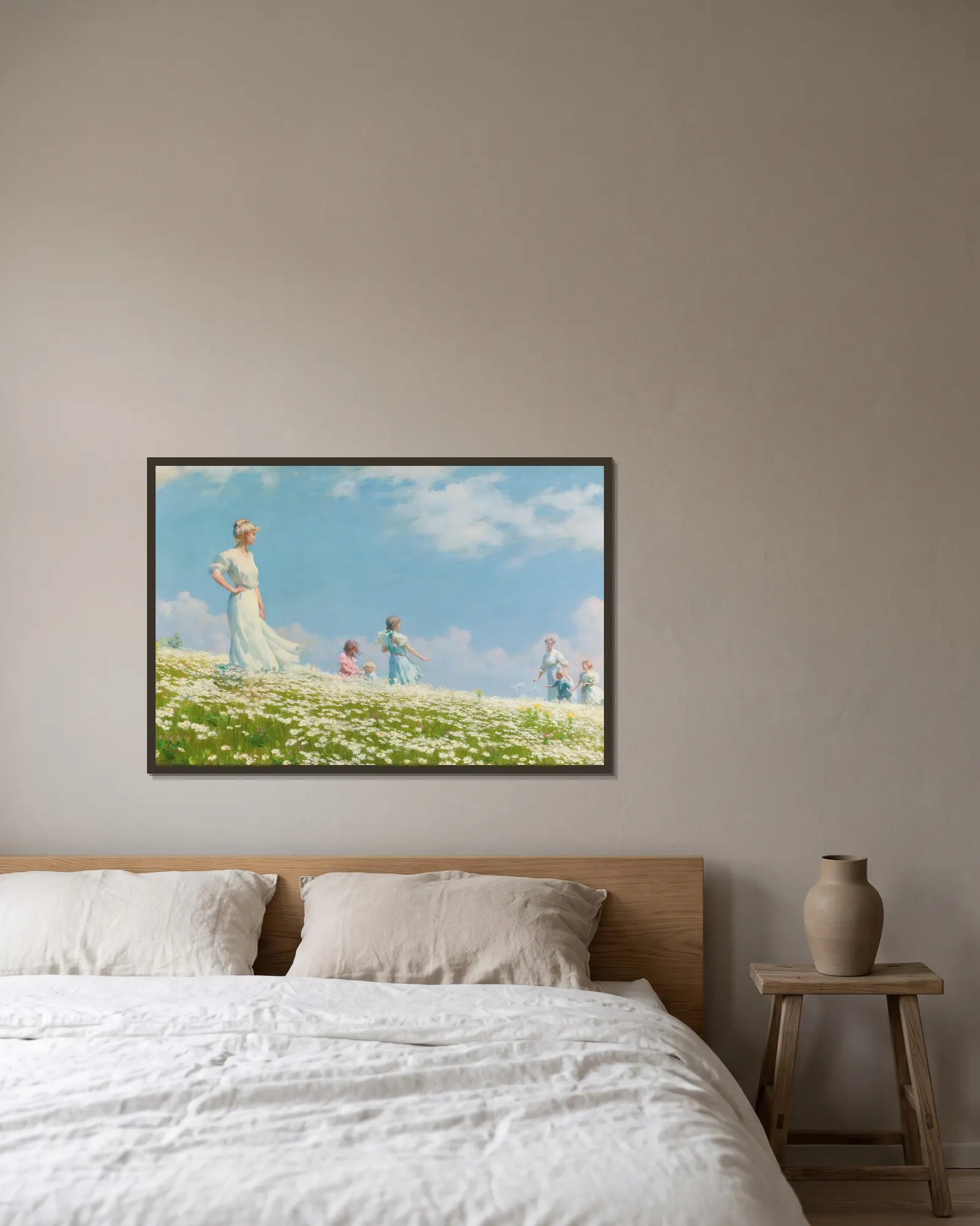 Summer av Charles Courtney Curran inramad på en vägg