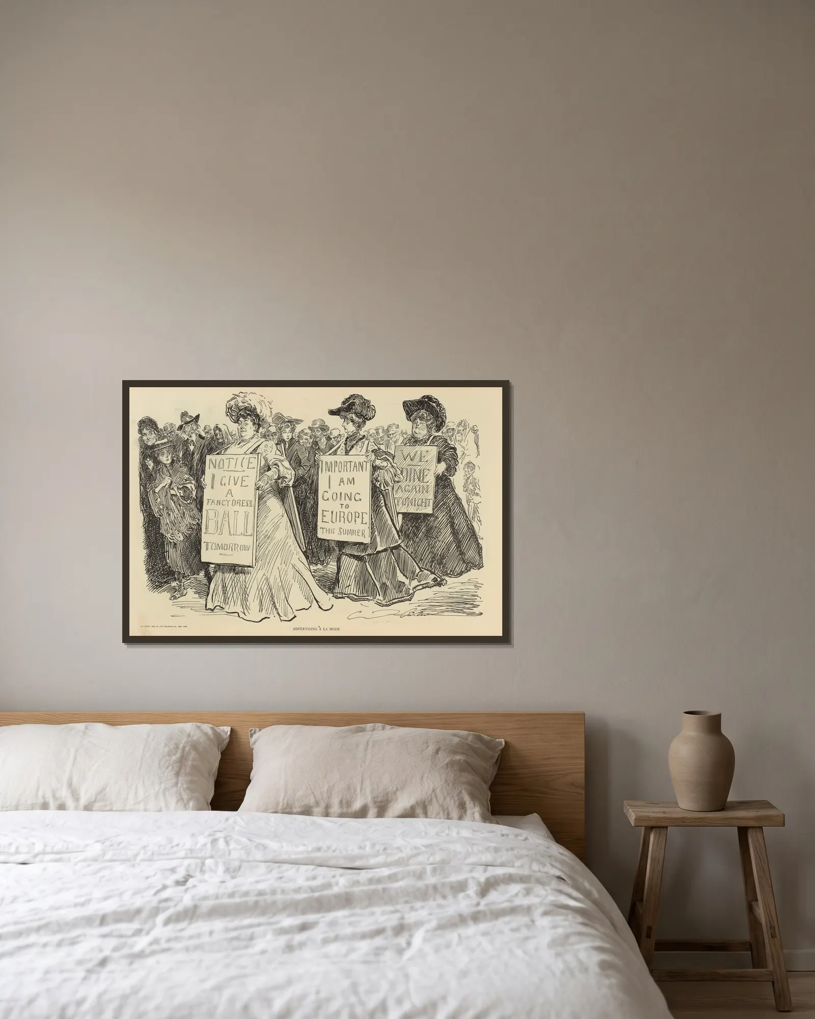 Advertising a la mode av Charles Dana Gibson inramad på en vägg