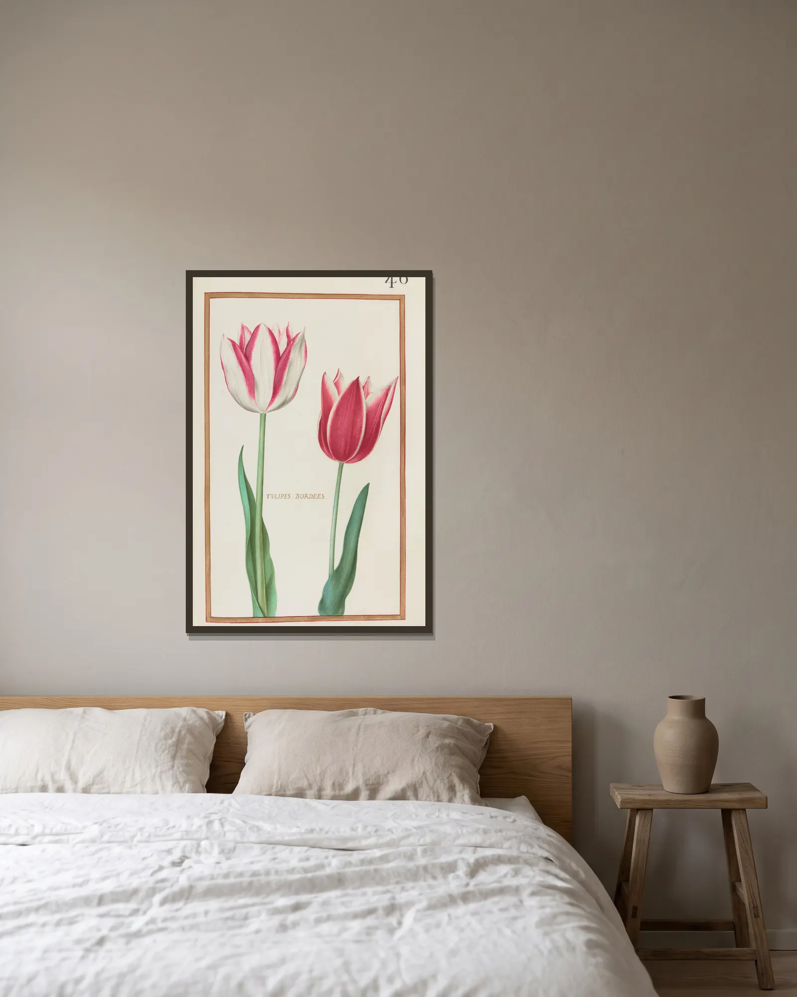 Tulipes bordees av Daniel Rabel inramad på en vägg