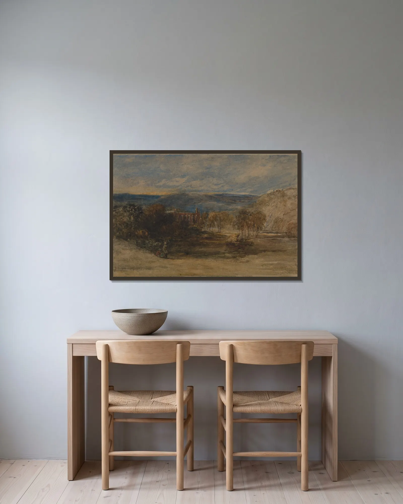 Bolton Abbey av David Cox inramad på en vägg