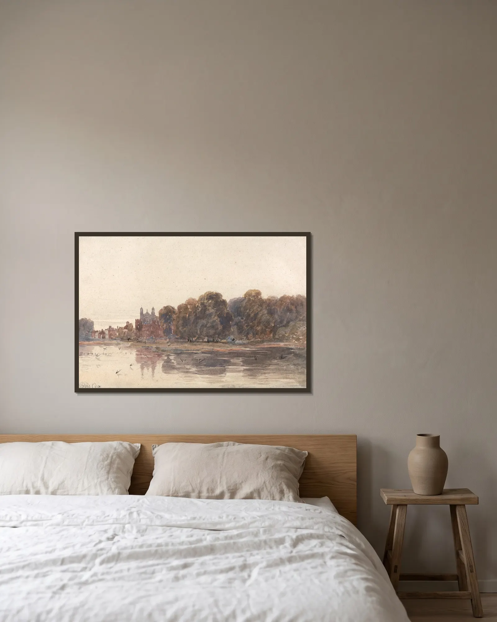 Eton from the Thames (early 19th century) av David Cox inramad på en vägg