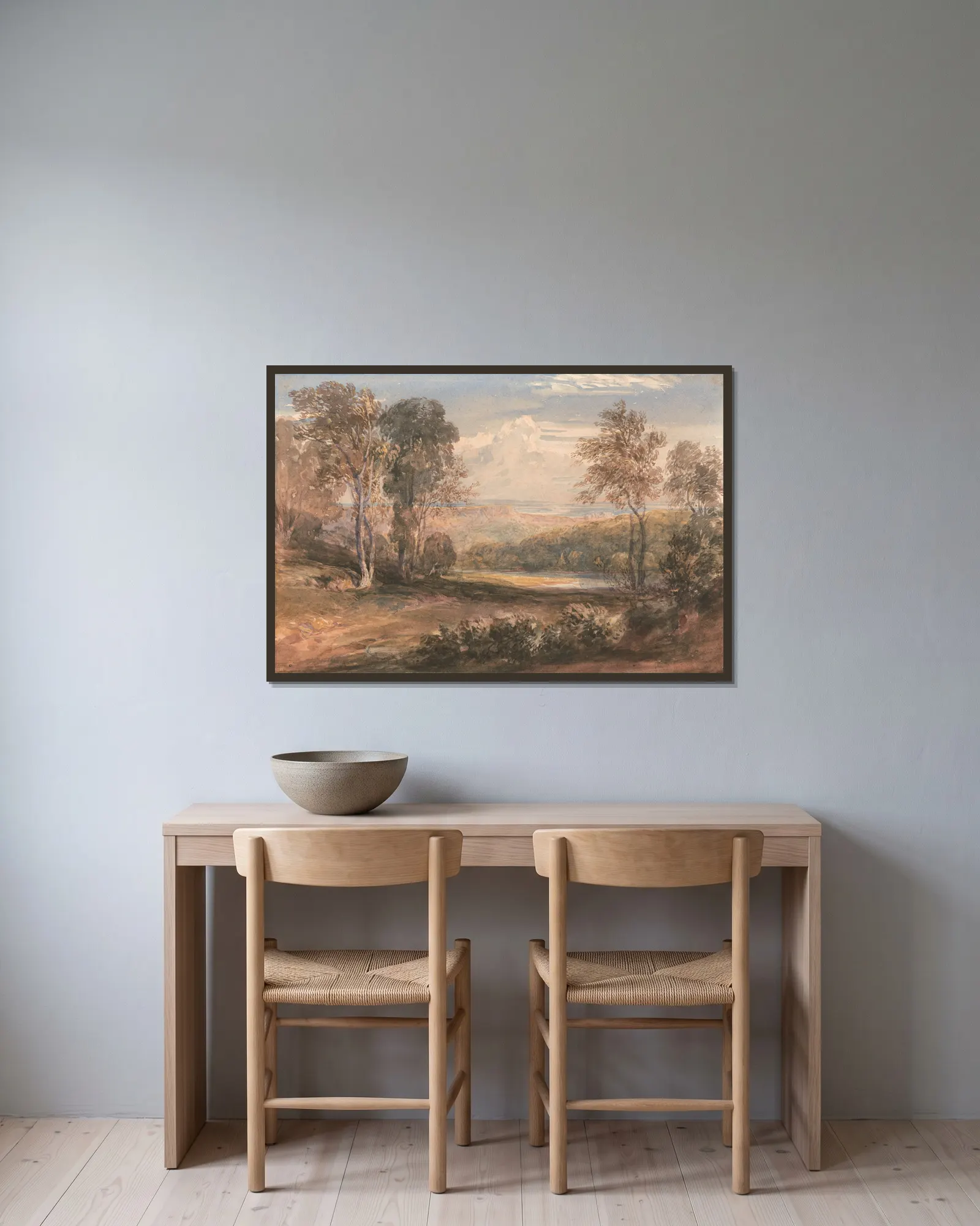 On the Wye av David Cox inramad på en vägg