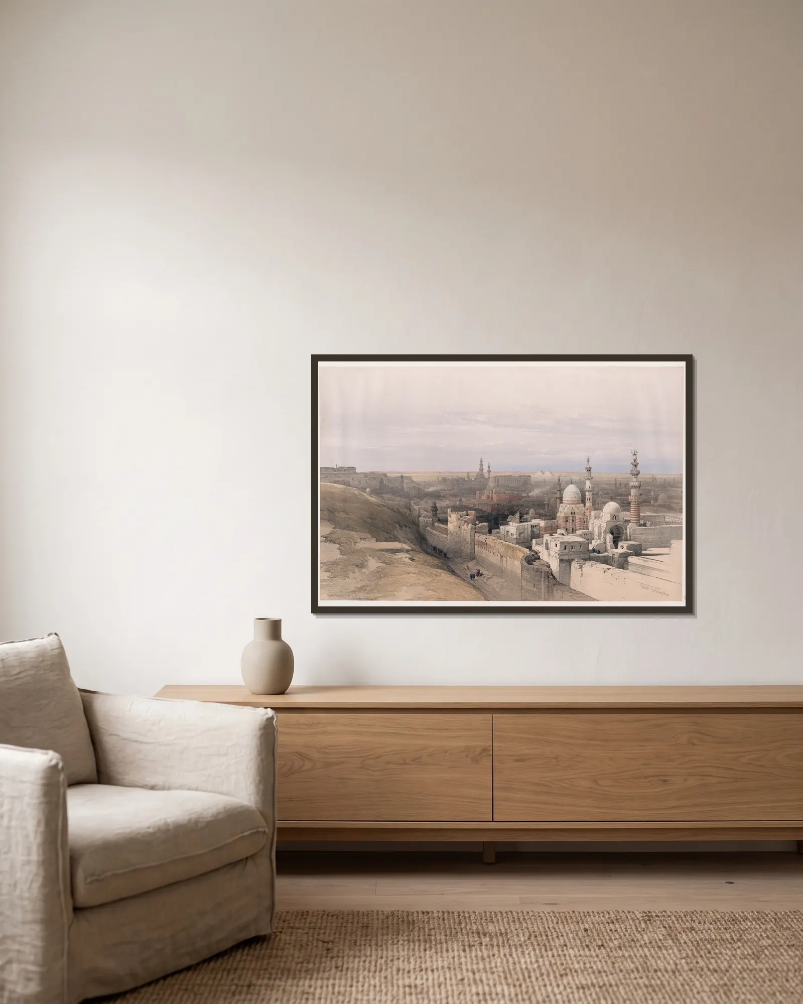 Cairo; looking west. av David Roberts inramad på en vägg