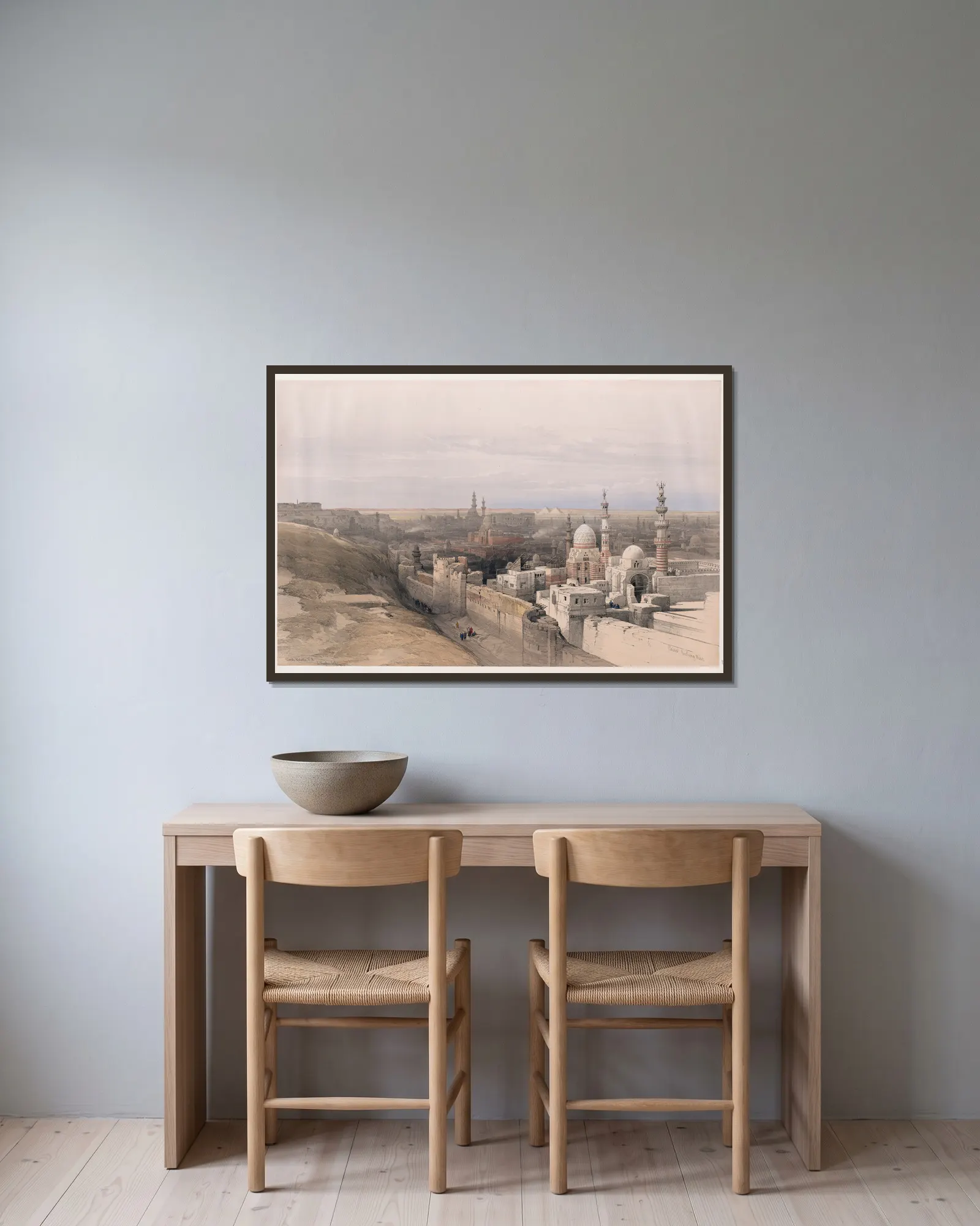 Cairo; looking west. av David Roberts inramad på en vägg
