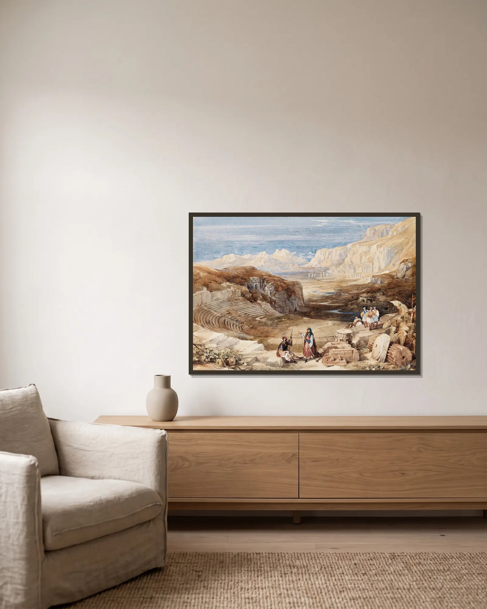 Petra, Jordan av David Roberts inramad på en vägg