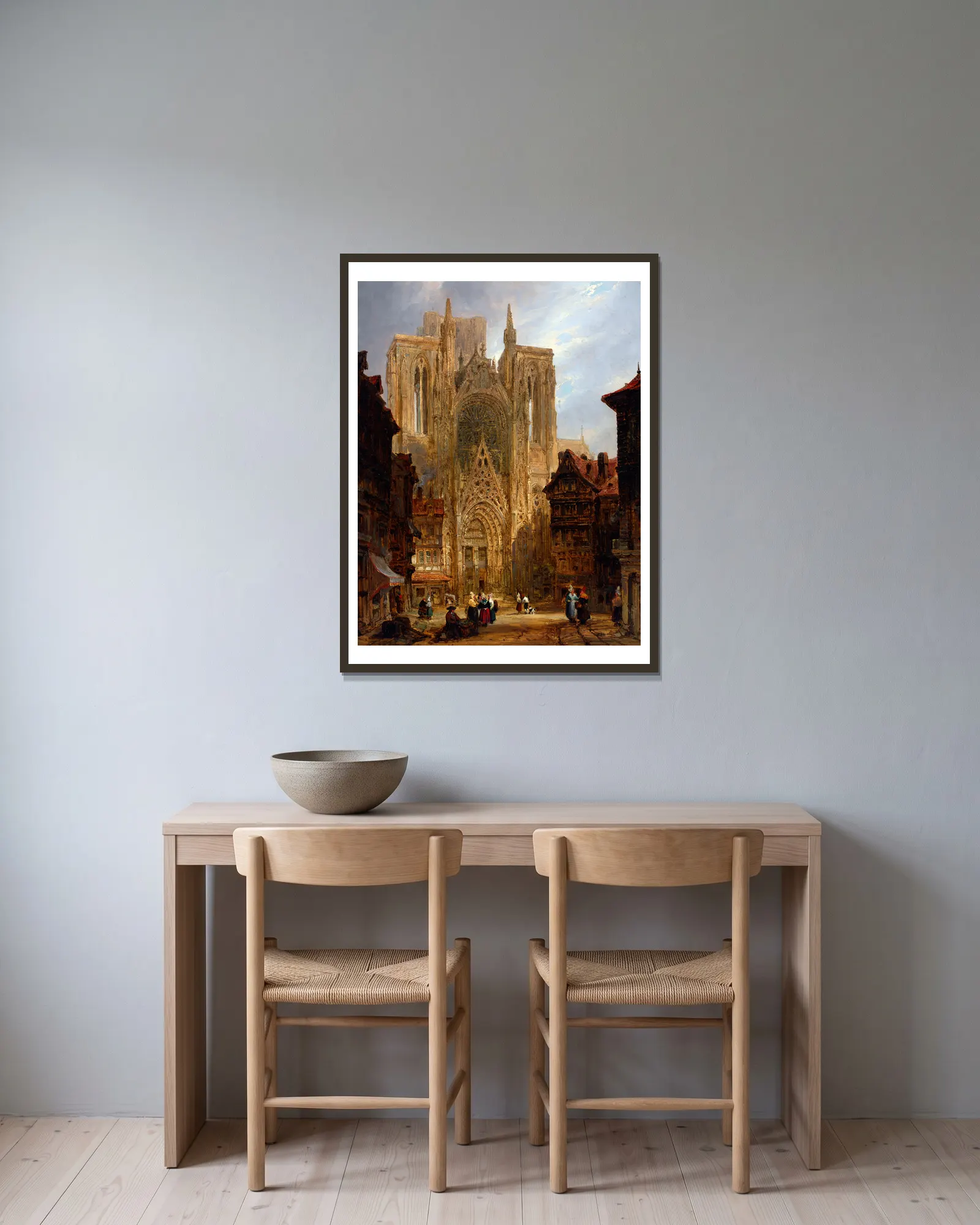 Rouen Cathedral av David Roberts inramad på en vägg