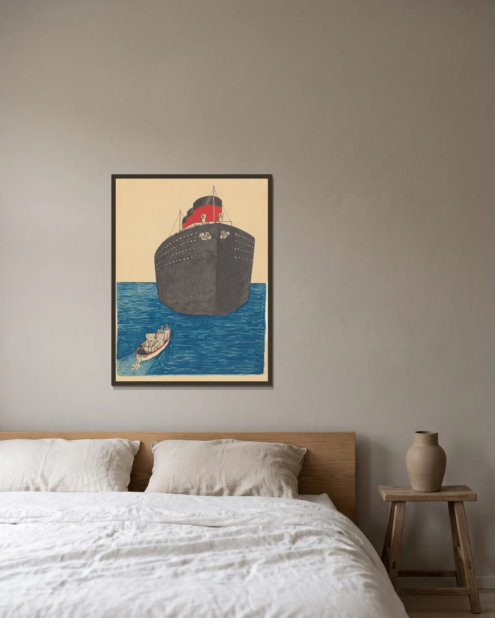Le voyage de Babar Pl.09 av Jean de Brunhoff inramad på en vägg