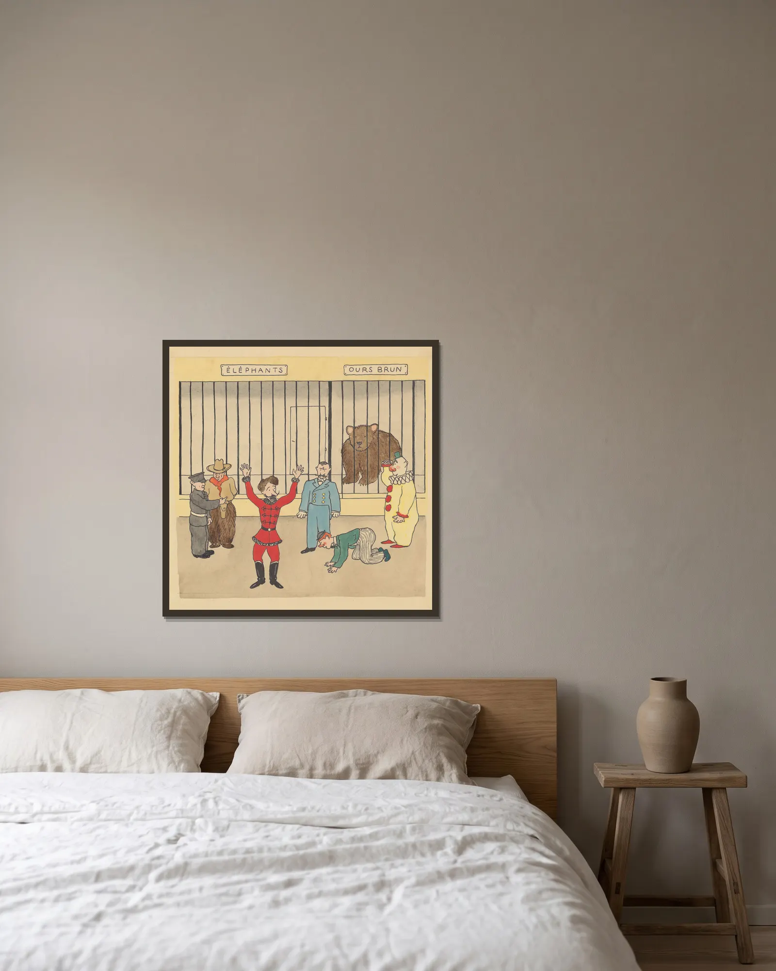 Le voyage de Babar Pl.15 av Jean de Brunhoff inramad på en vägg