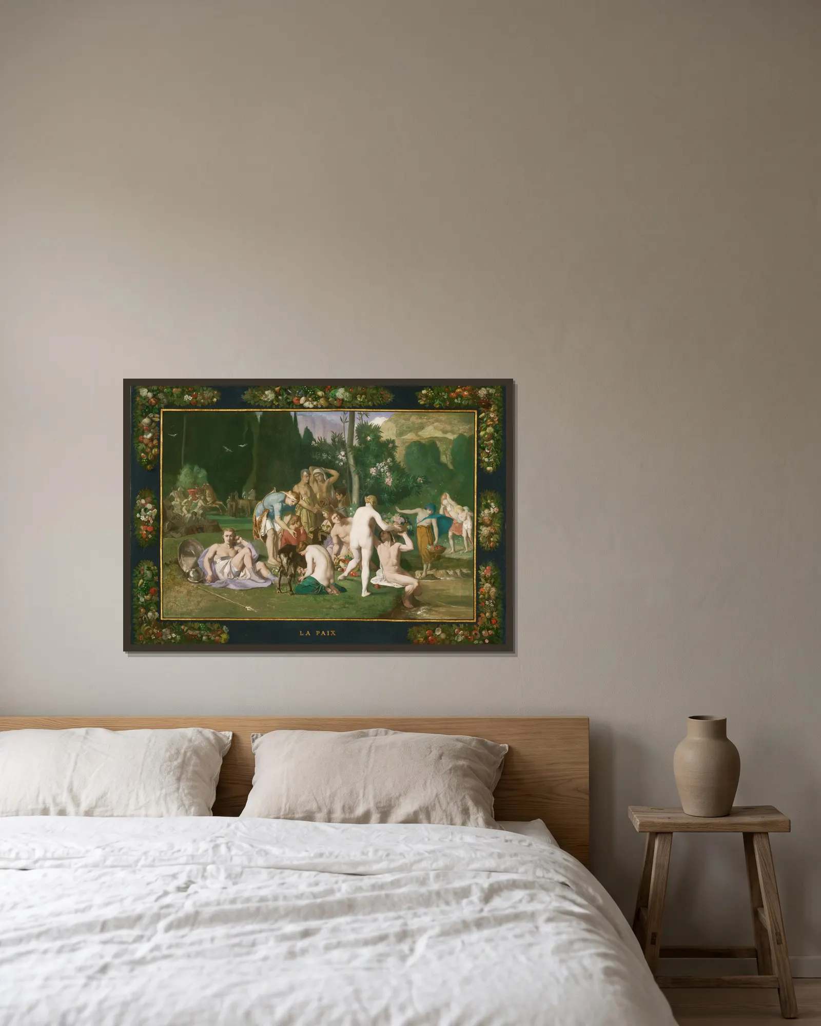 Peace av Pierre Puvis de Chavannes inramad på en vägg