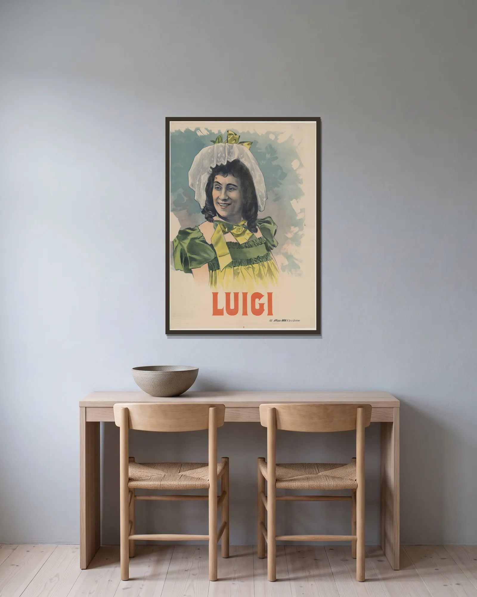 Luigi av Cândido de Faria inramad på en vägg