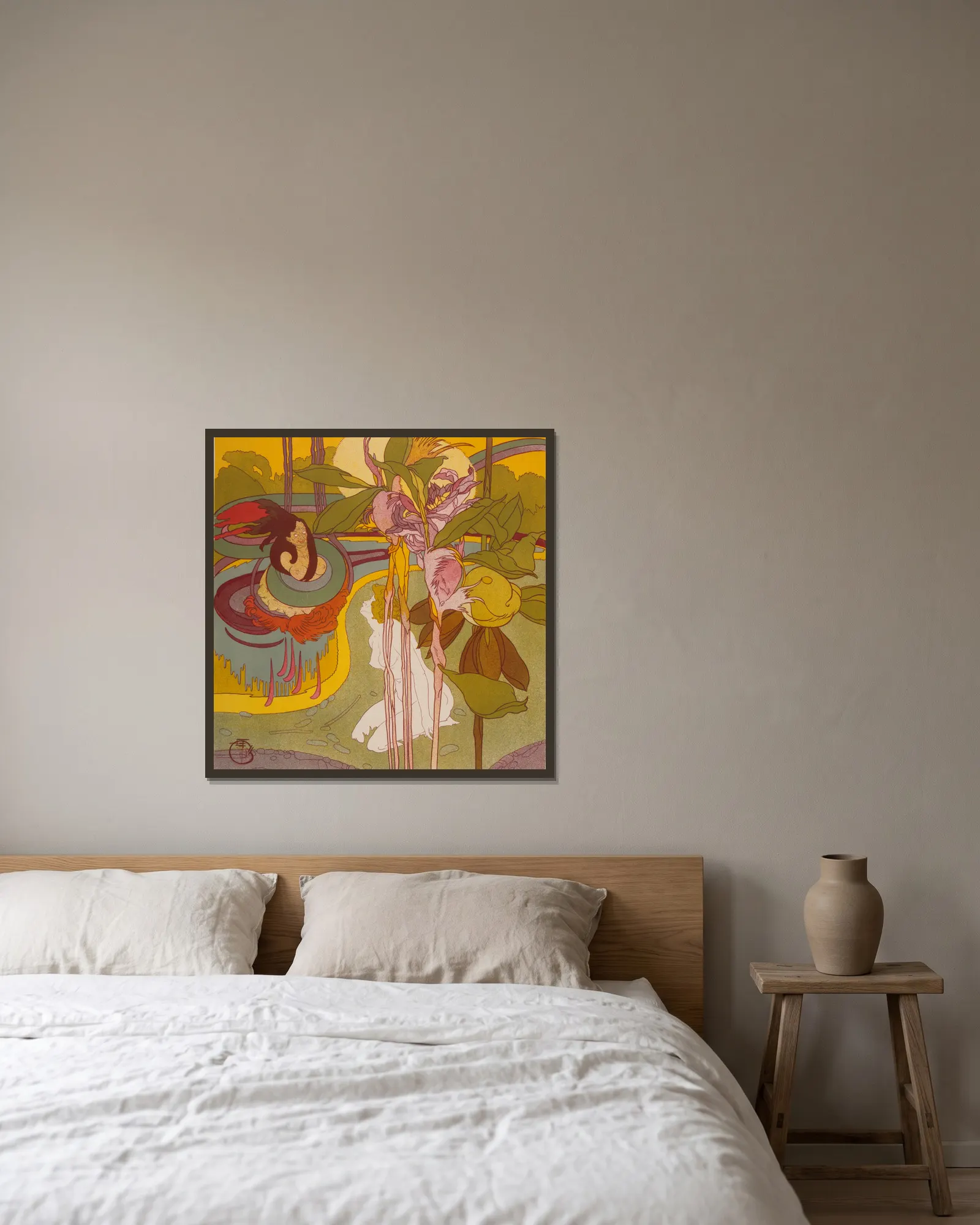 Dans le rêve av Georges de Feure inramad på en vägg