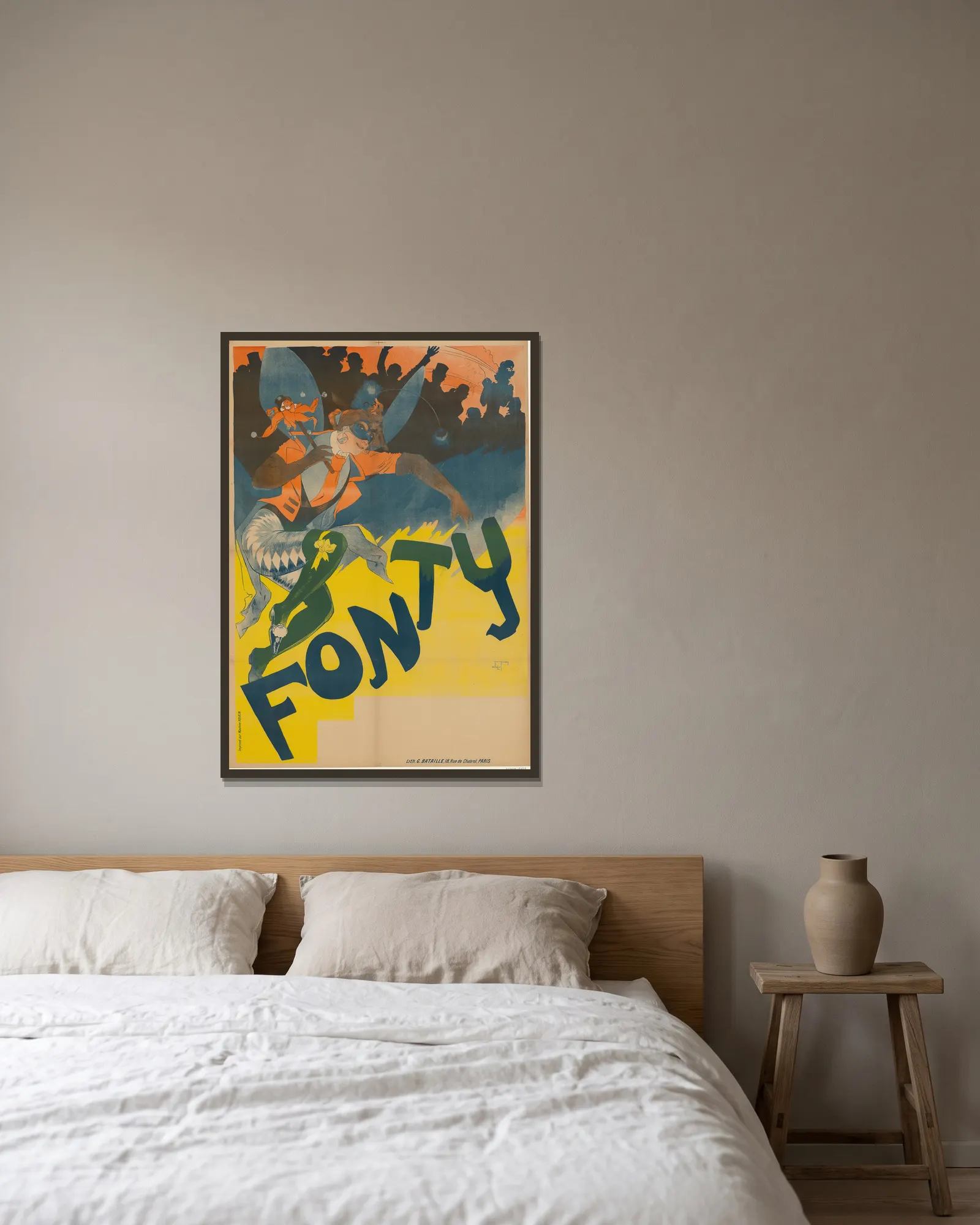 Fonty av Georges de Feure inramad på en vägg