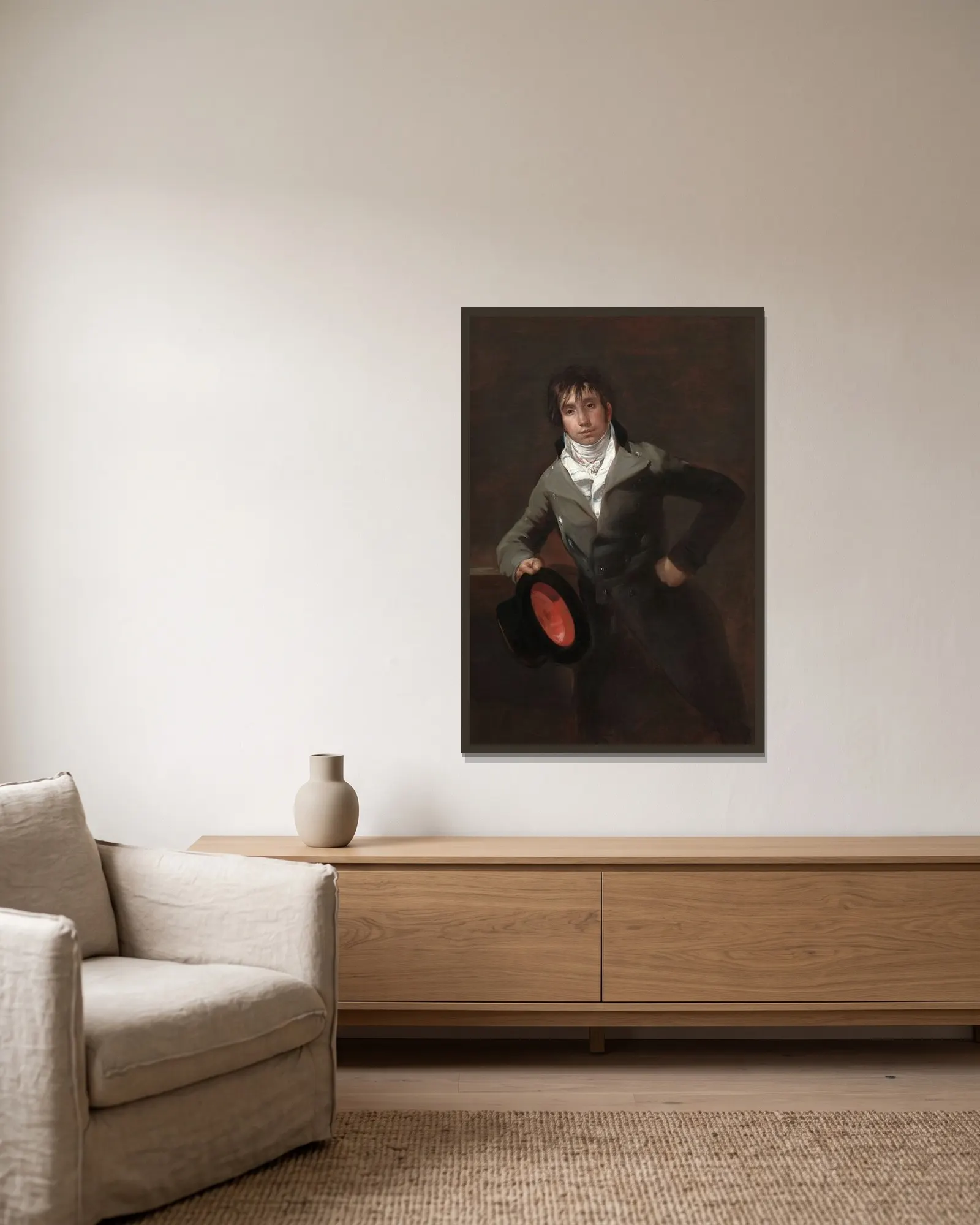 Bartolomé Sureda y Miserol av Francisco de Goya inramad på en vägg
