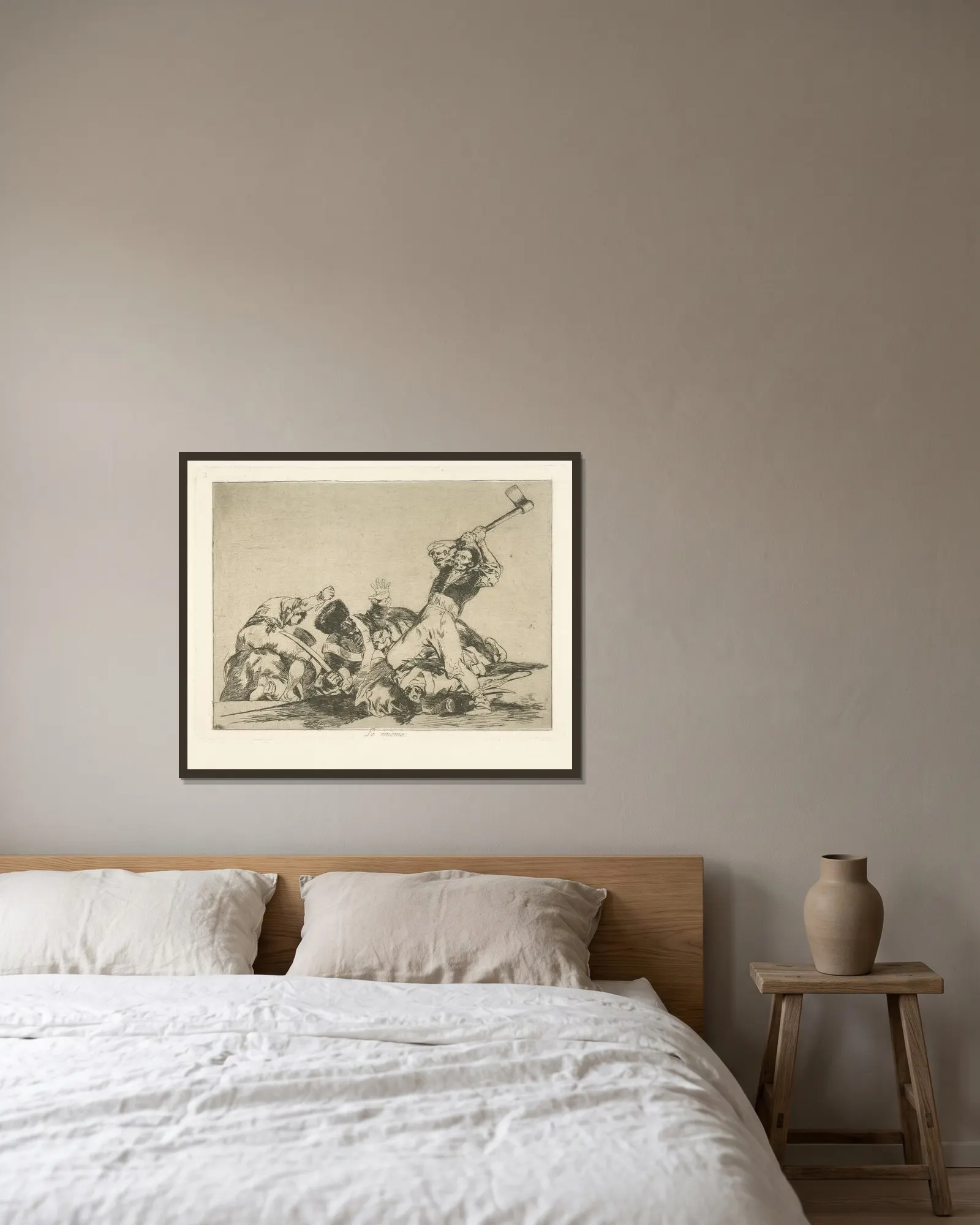 Lo mismo av Francisco de Goya inramad på en vägg