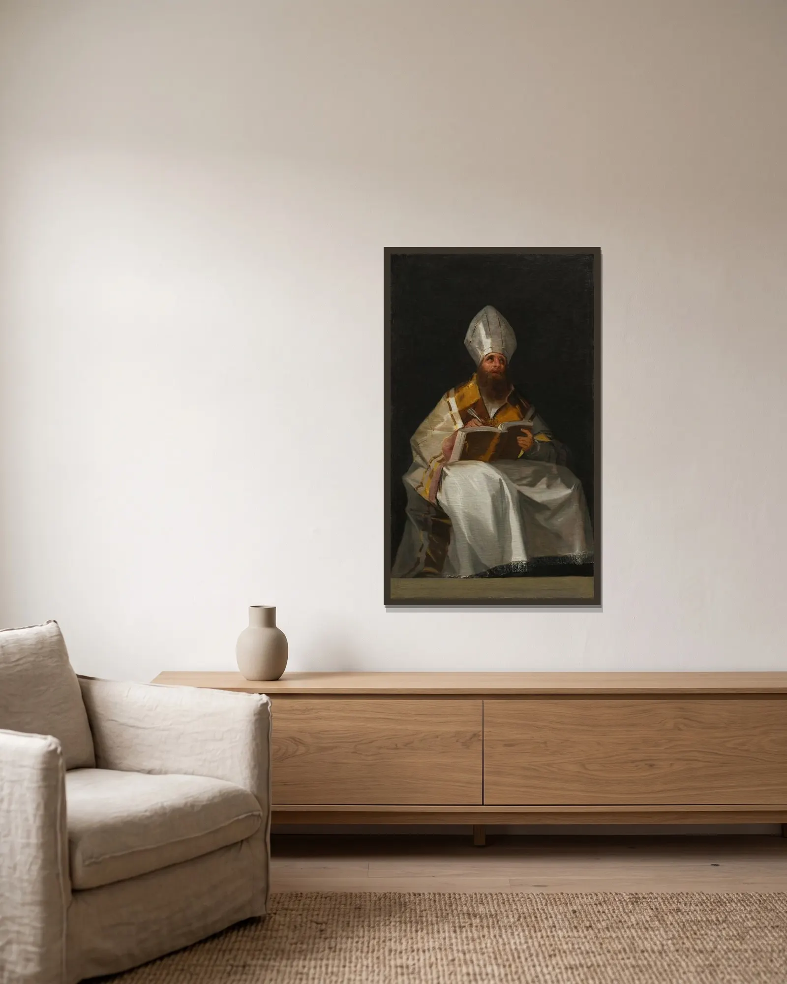 Saint Ambrose av Francisco de Goya inramad på en vägg