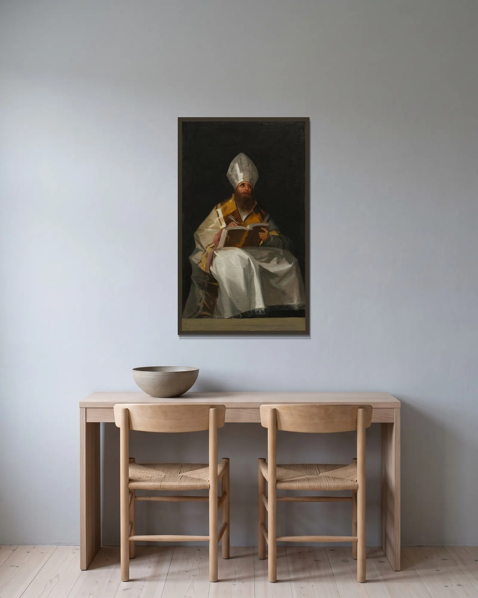Saint Ambrose av Francisco de Goya inramad på en vägg