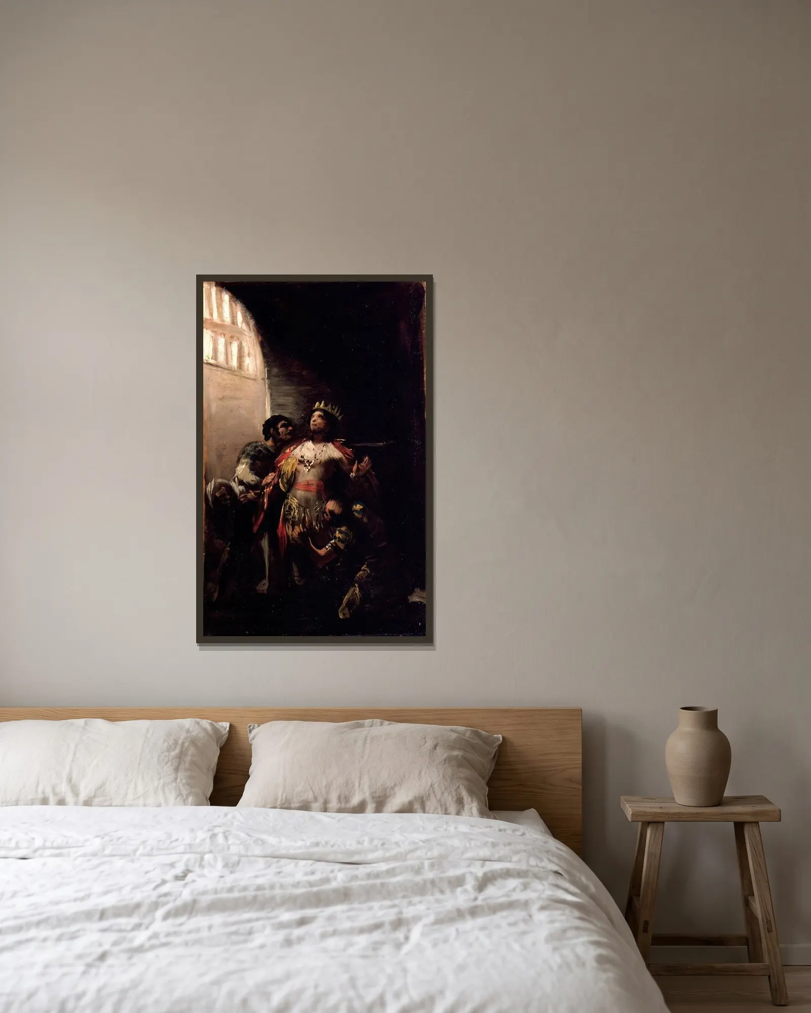 St Hermenegild in Prision av Francisco de Goya inramad på en vägg