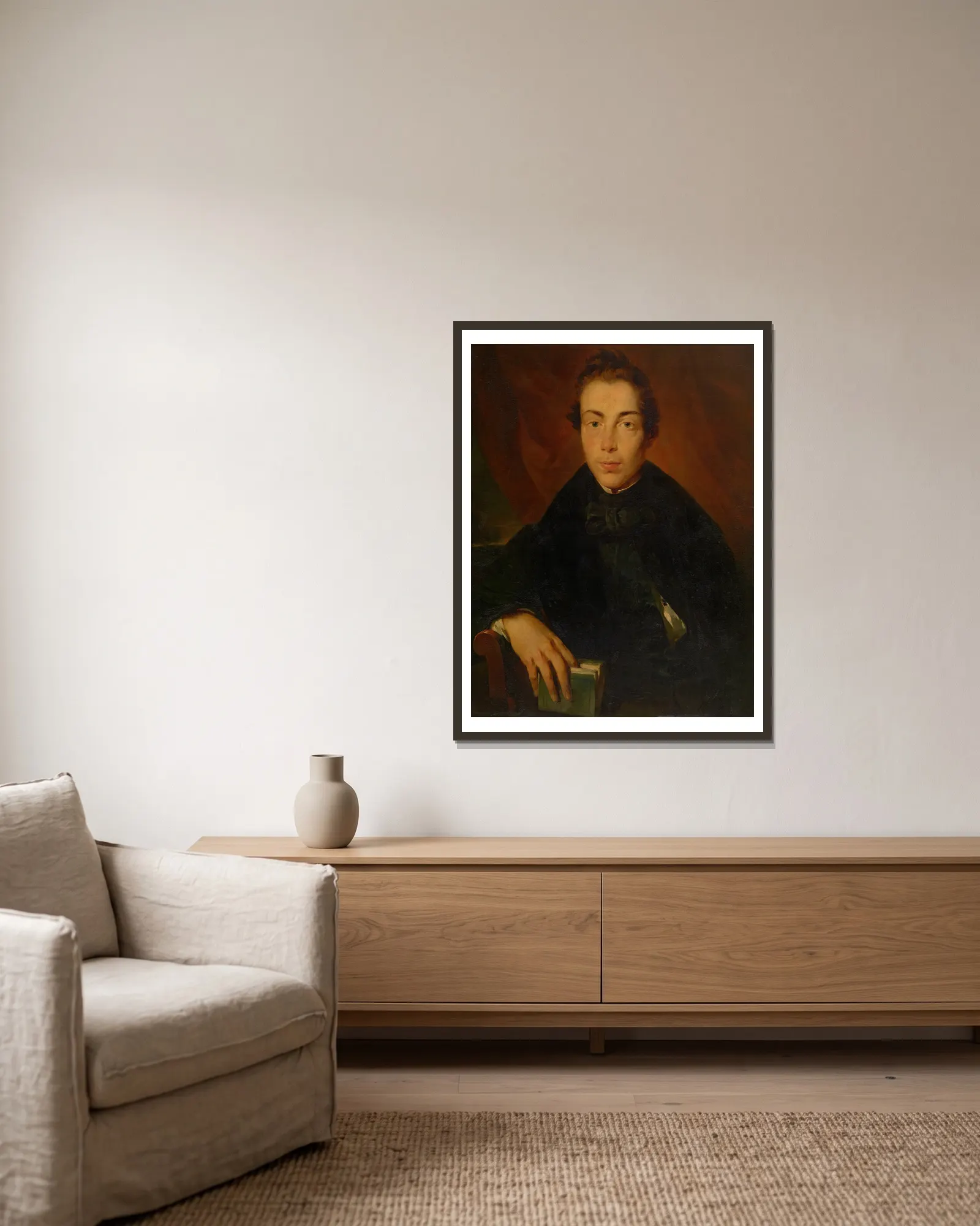 The Painter Henri Leys av Nicaise De Keyser inramad på en vägg