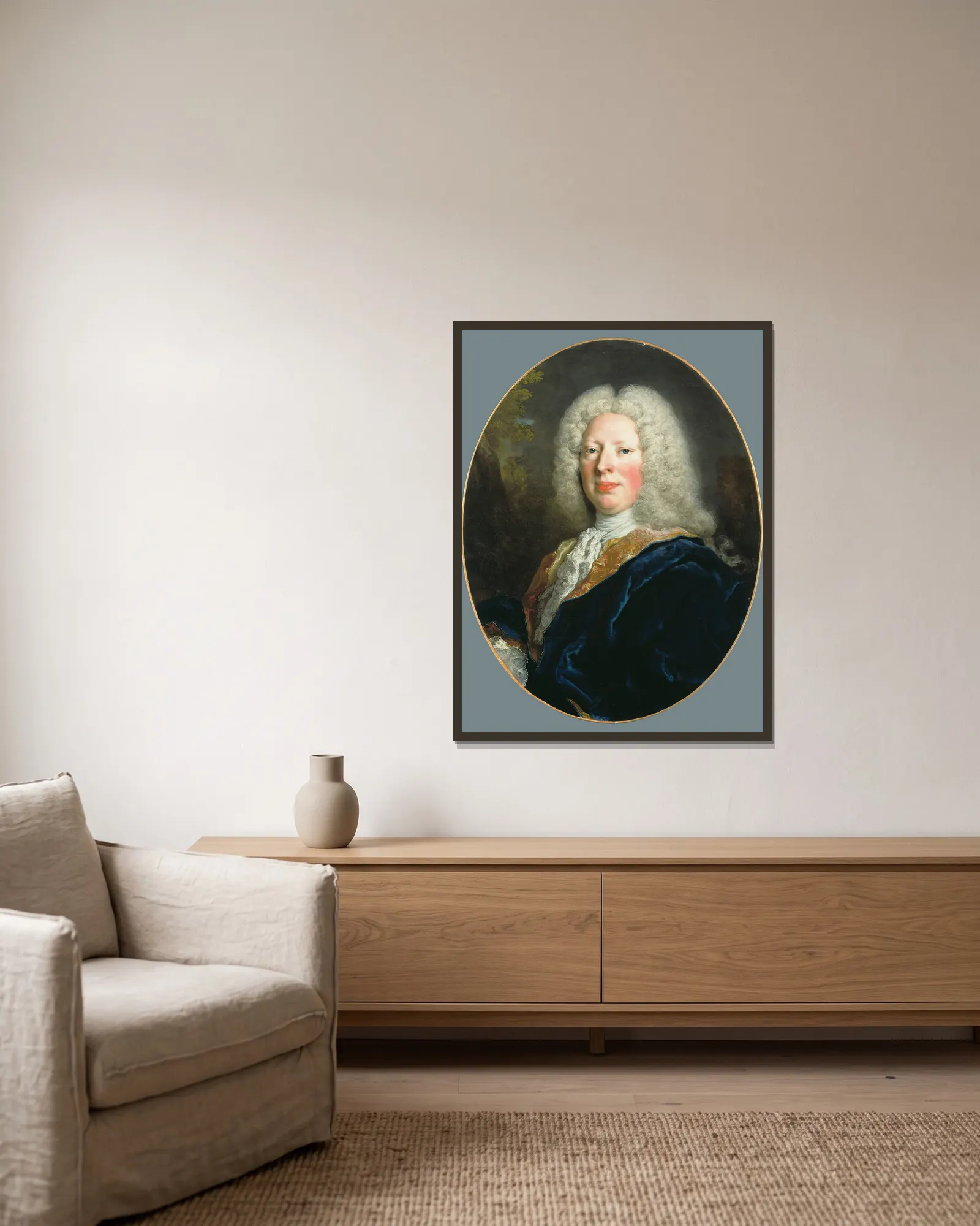 Frederick Augustus, Count Rutowski av Nicolas de Largillière inramad på en vägg