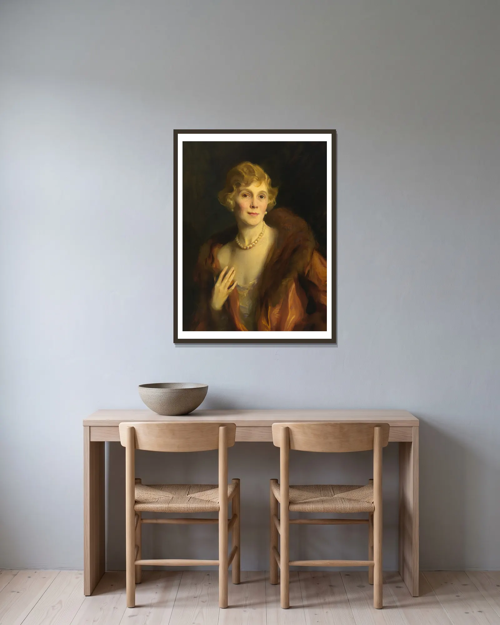 Pauline Morton Sabin av Philip Alexius de László inramad på en vägg