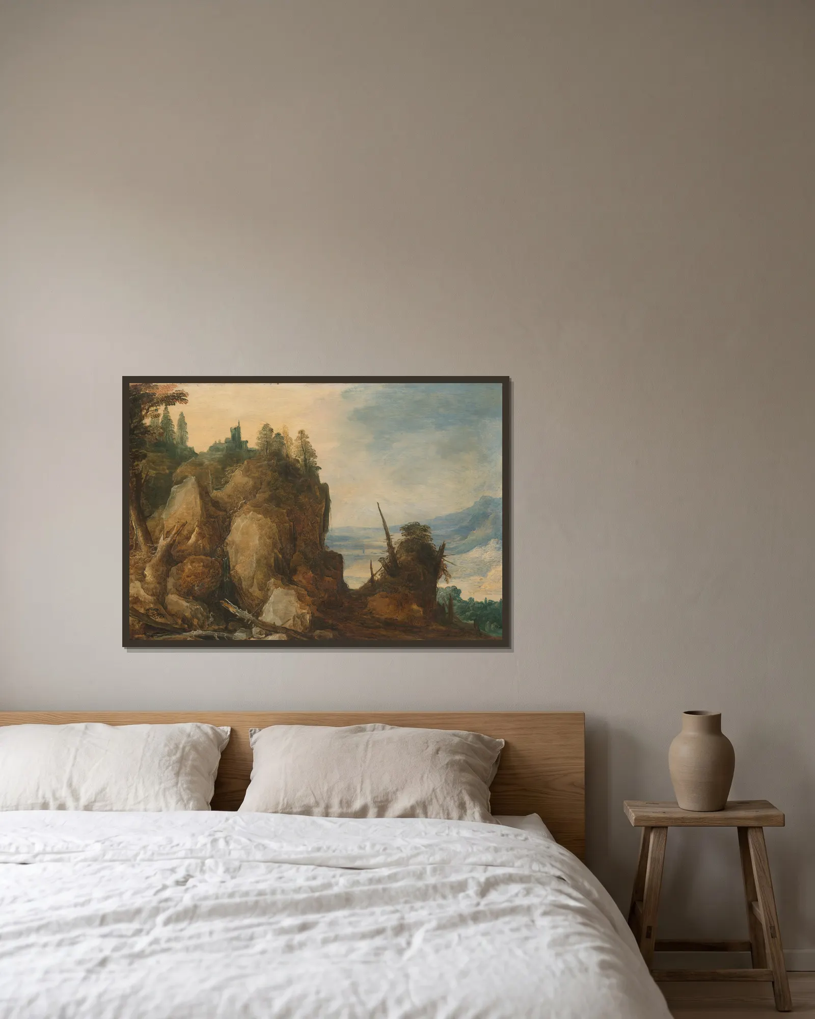 Mountain view av Joos de Momper inramad på en vägg