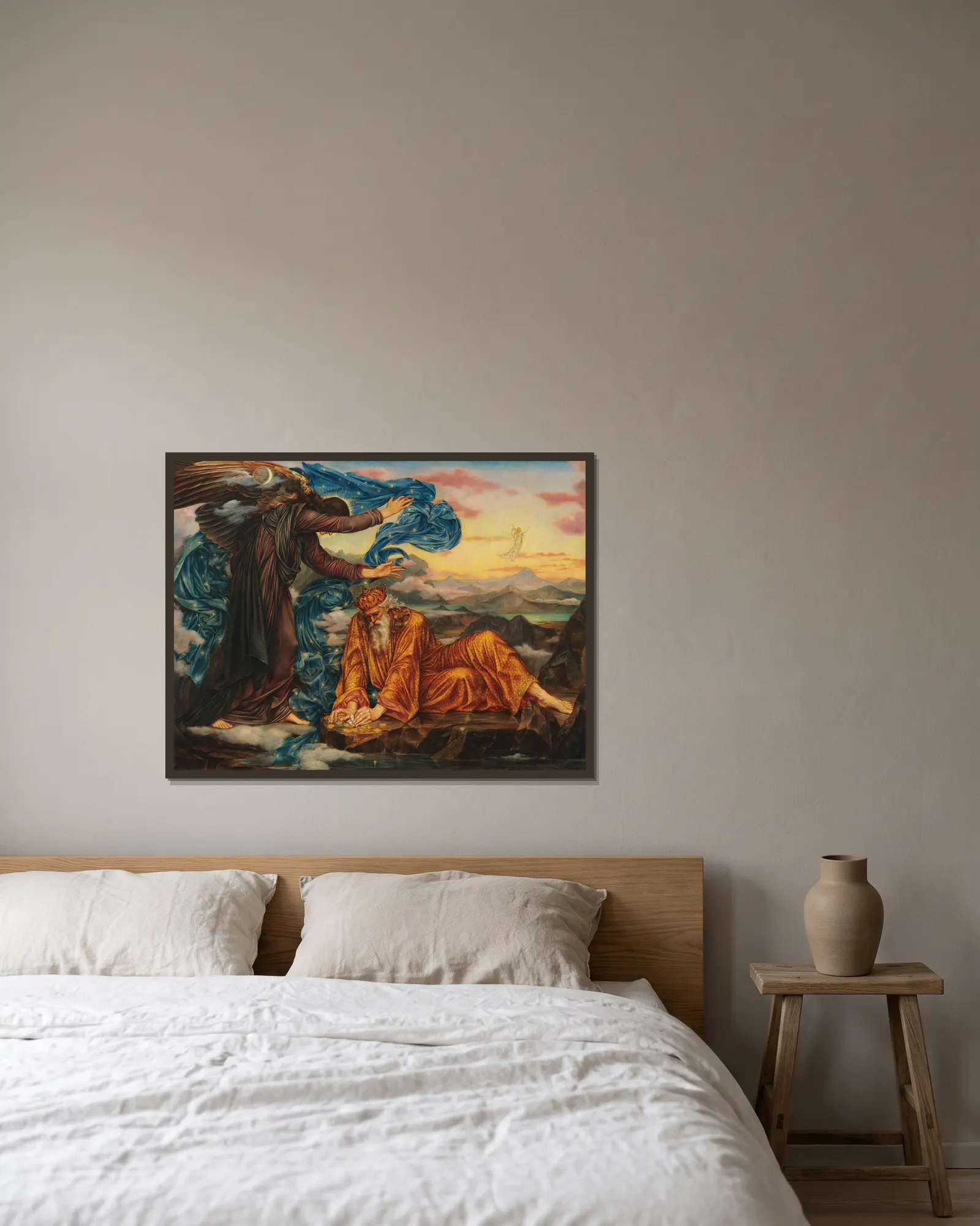 Earthbound av Evelyn De Morgan inramad på en vägg