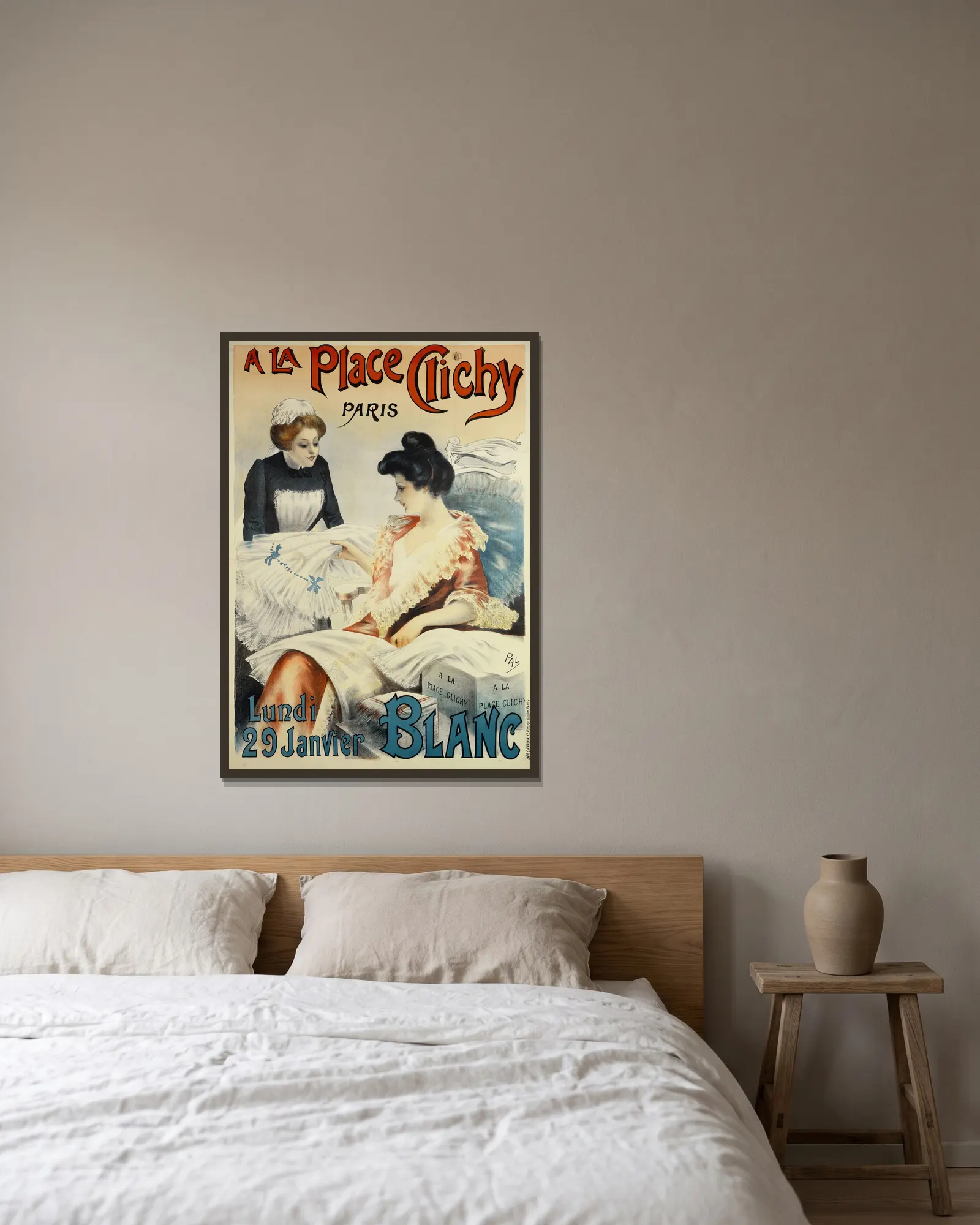Blanc av Pal (Jean de Paleologue) inramad på en vägg