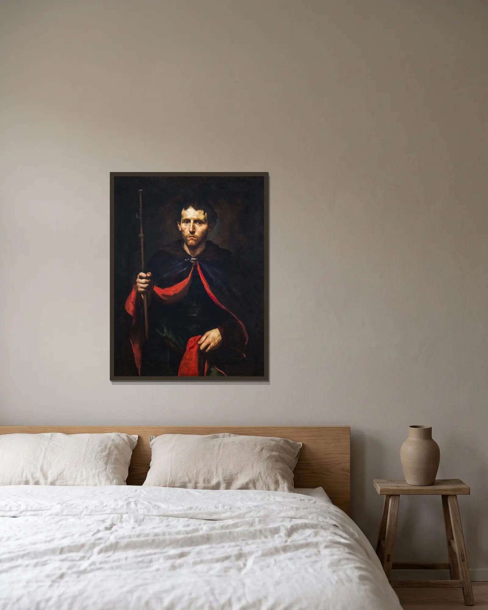 A warrior saint av Jusepe de Ribera inramad på en vägg