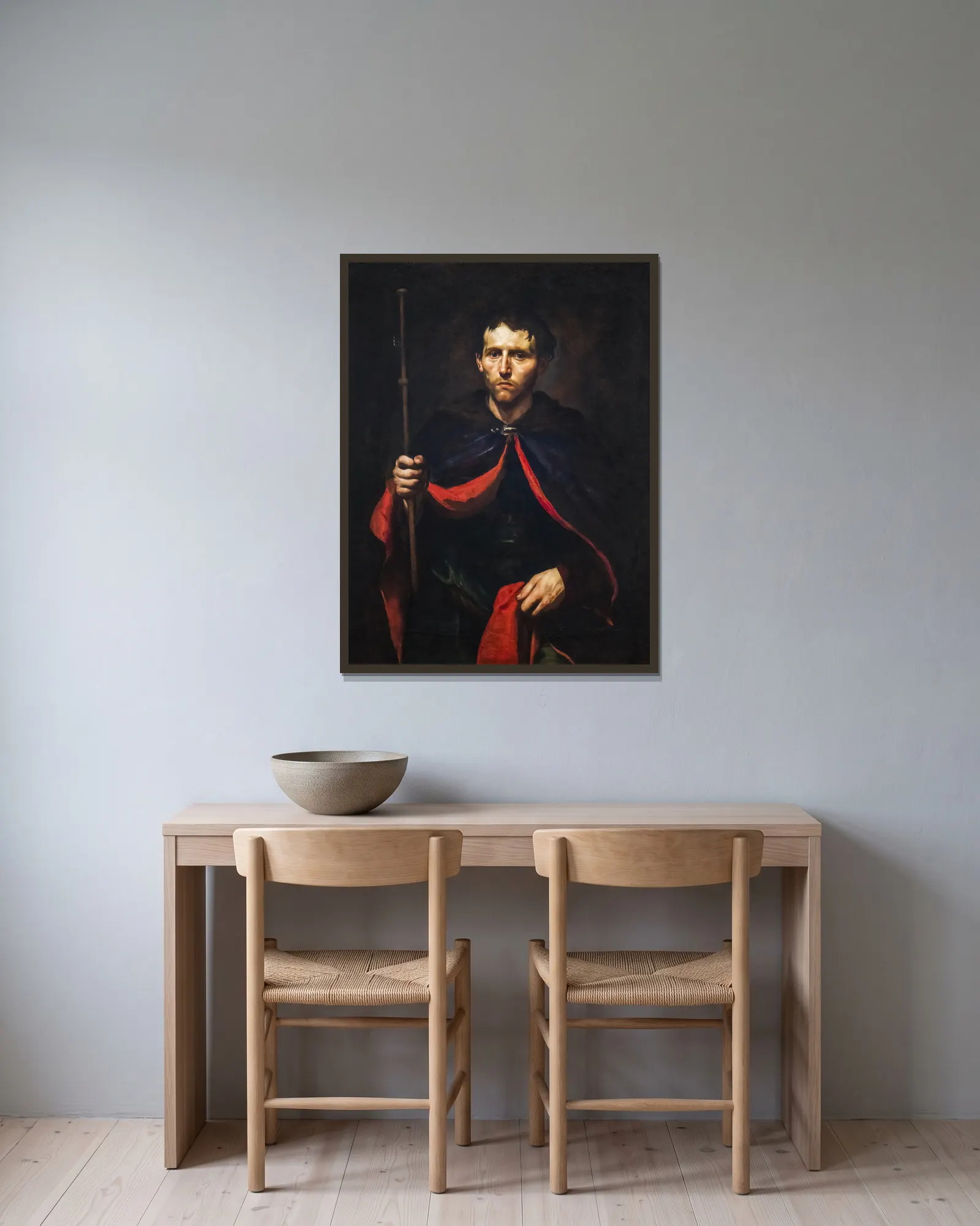 A warrior saint av Jusepe de Ribera inramad på en vägg