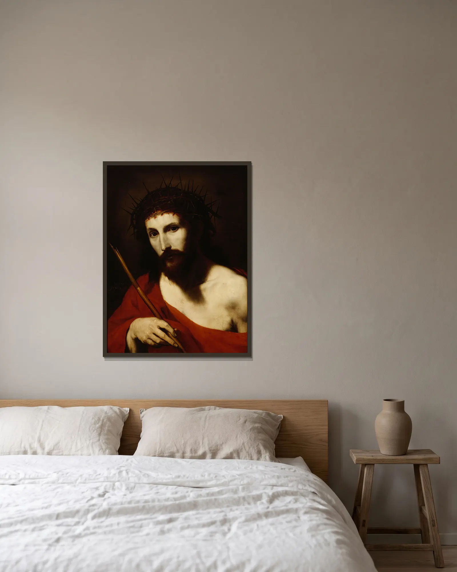 Ecce Homo av Jusepe de Ribera inramad på en vägg