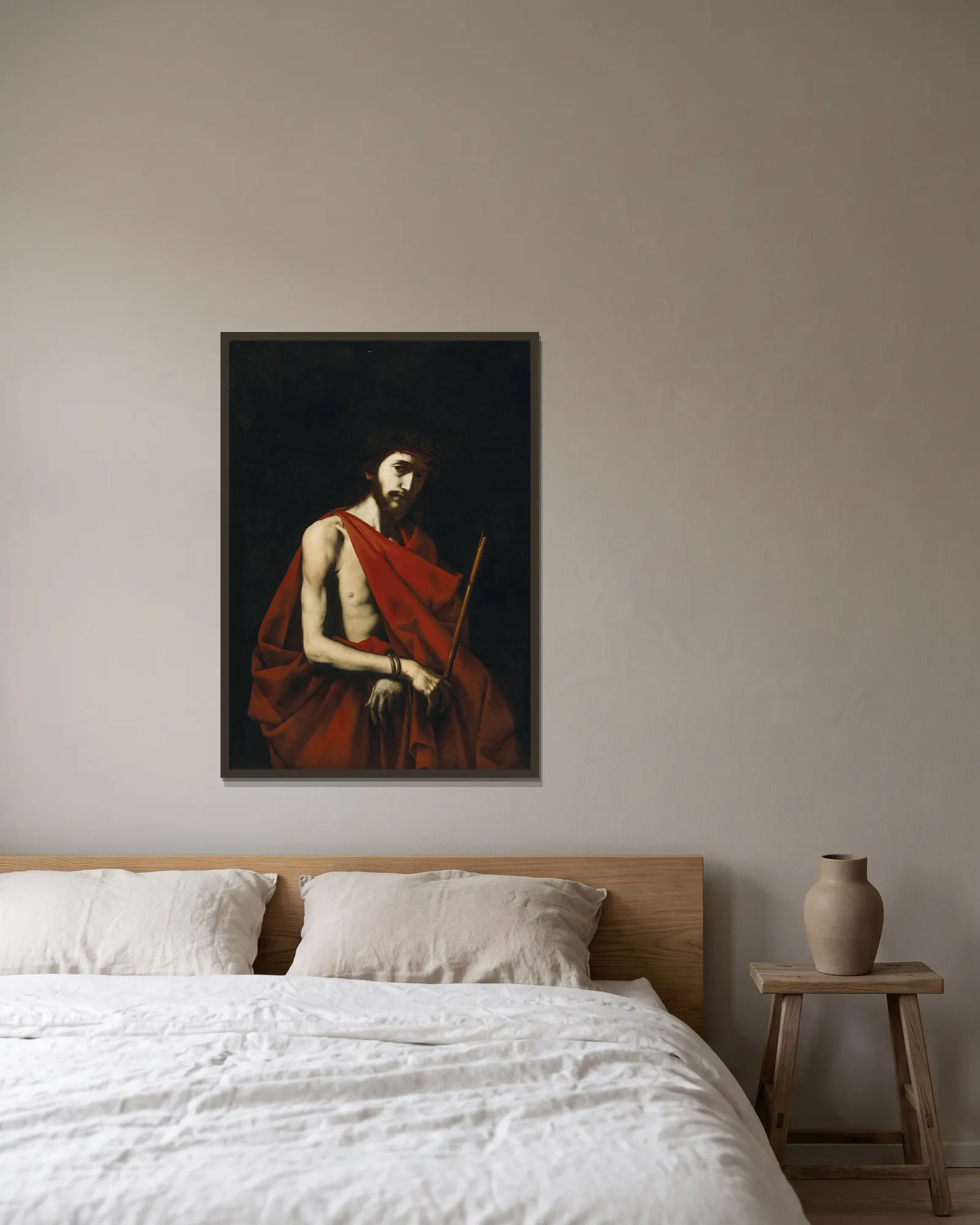 Ecce Homo av Jusepe de Ribera inramad på en vägg
