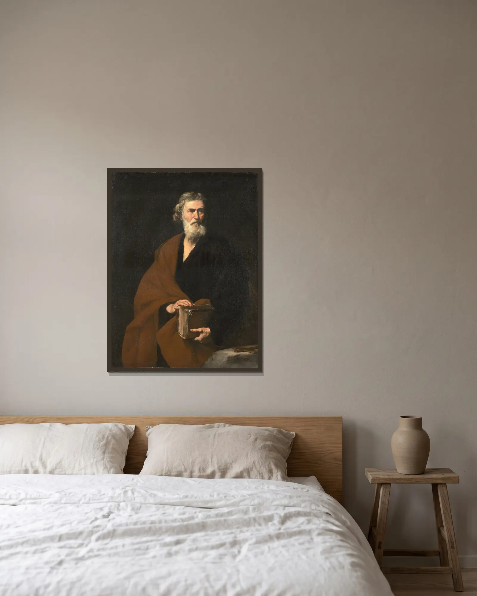 Saint Matthew av Jusepe de Ribera inramad på en vägg